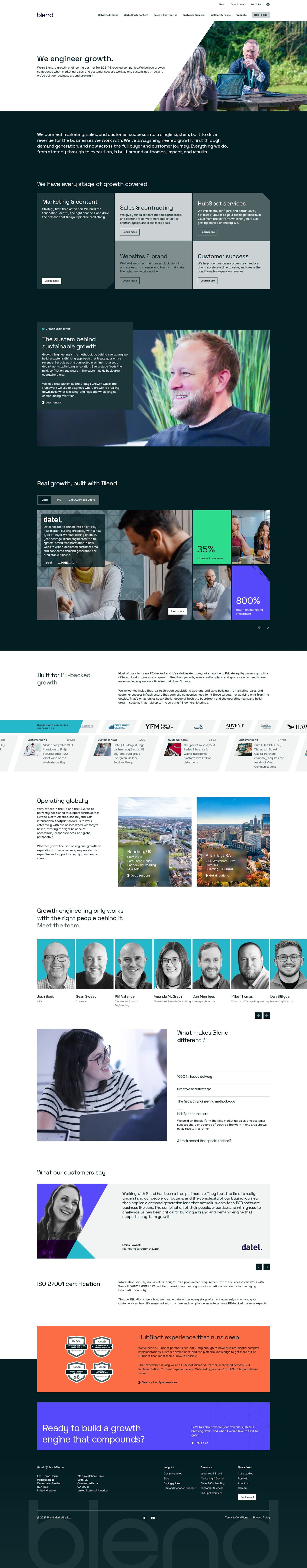 Blend B2B homepage
