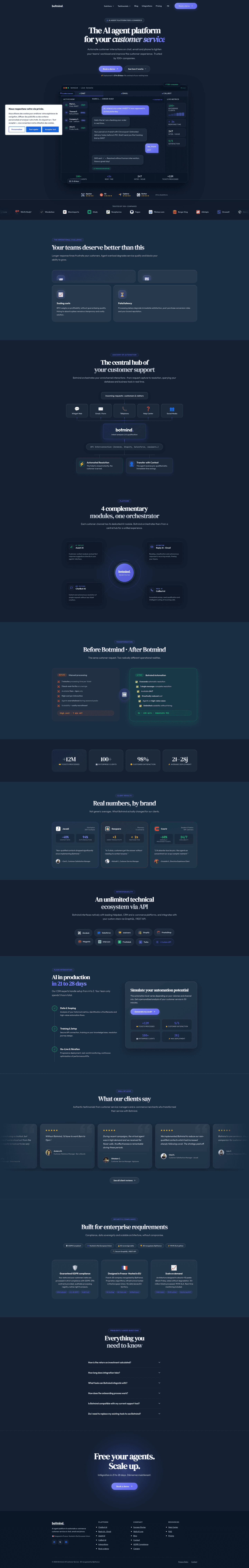 Top Customer Support landing page example
