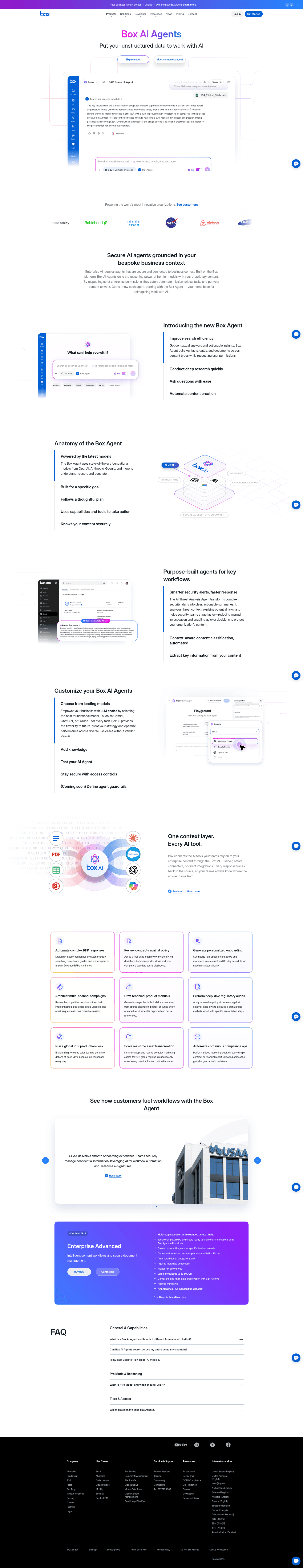 Box AI agent page