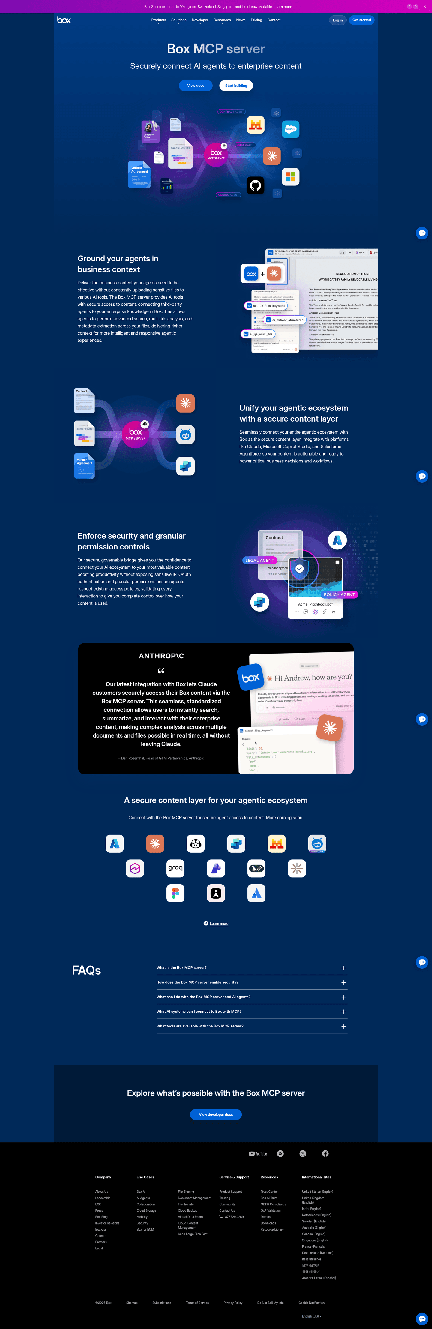 Box AI product page