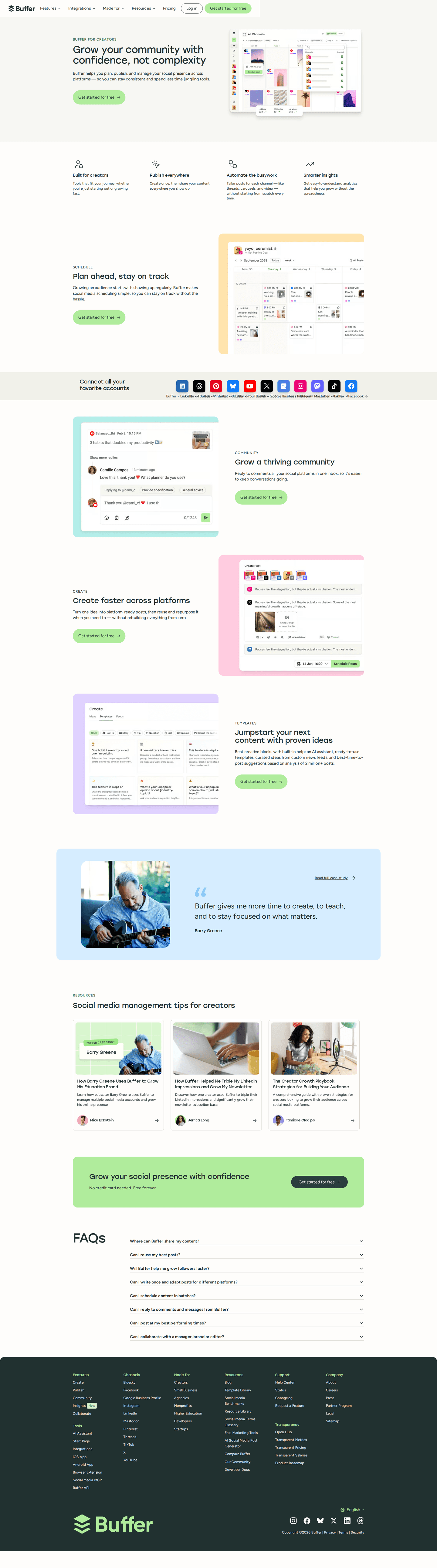 Buffer persona page