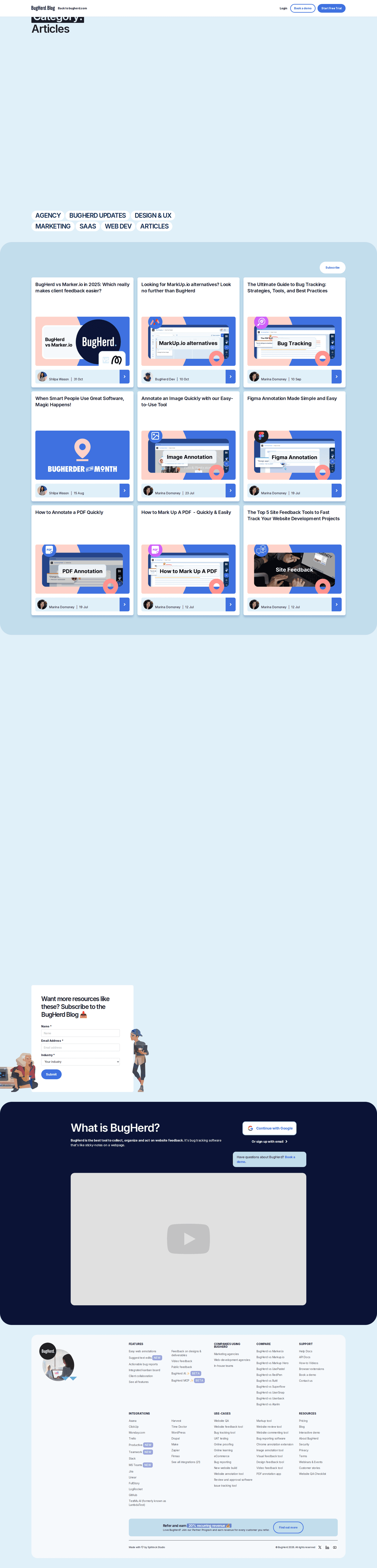 Bugherd blog page