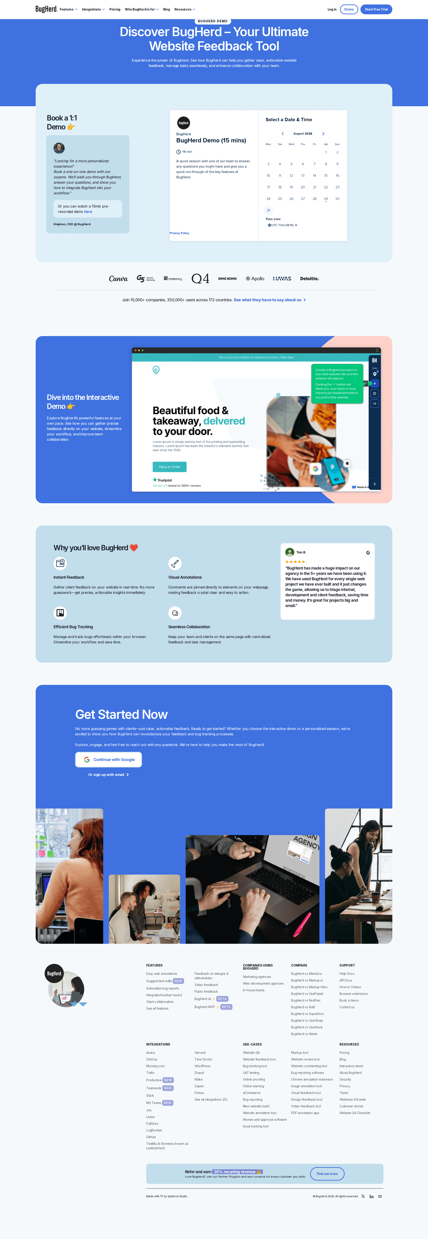 Bugherd homepage