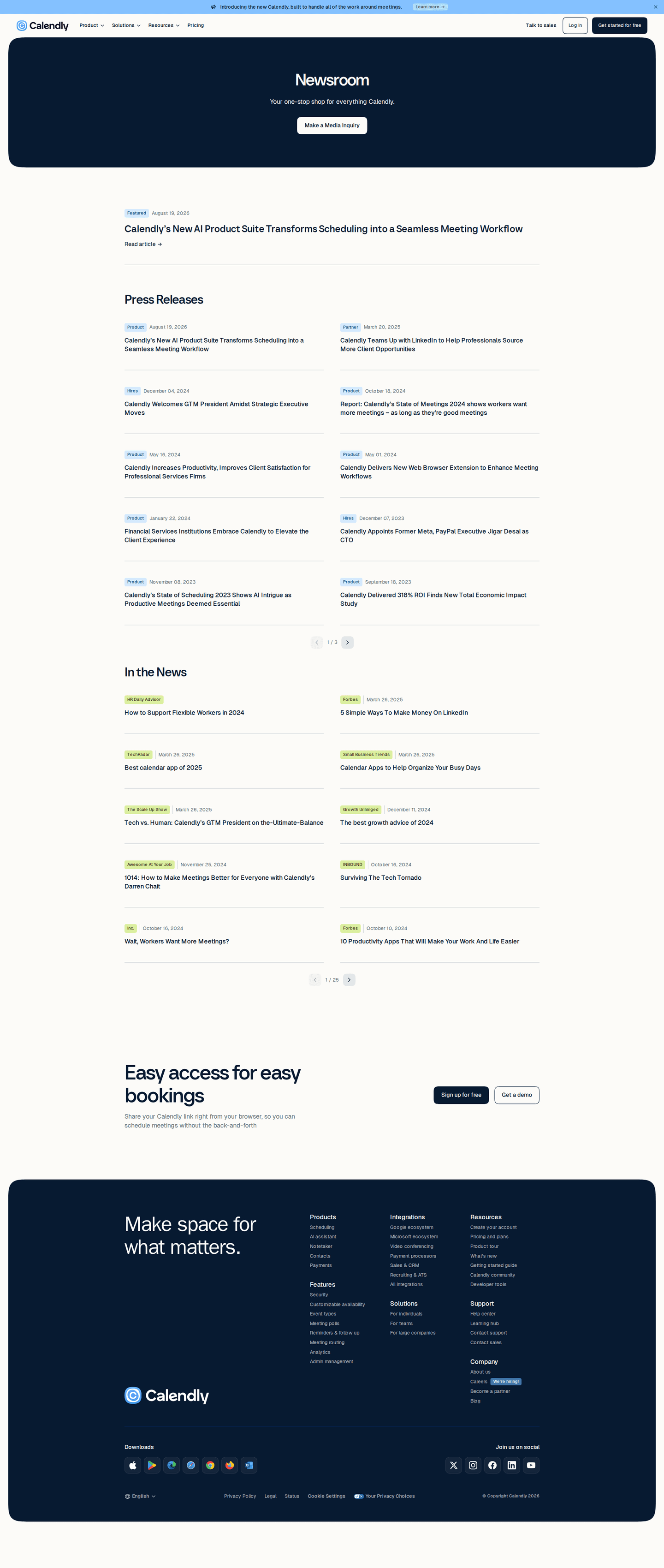 Calendly press page