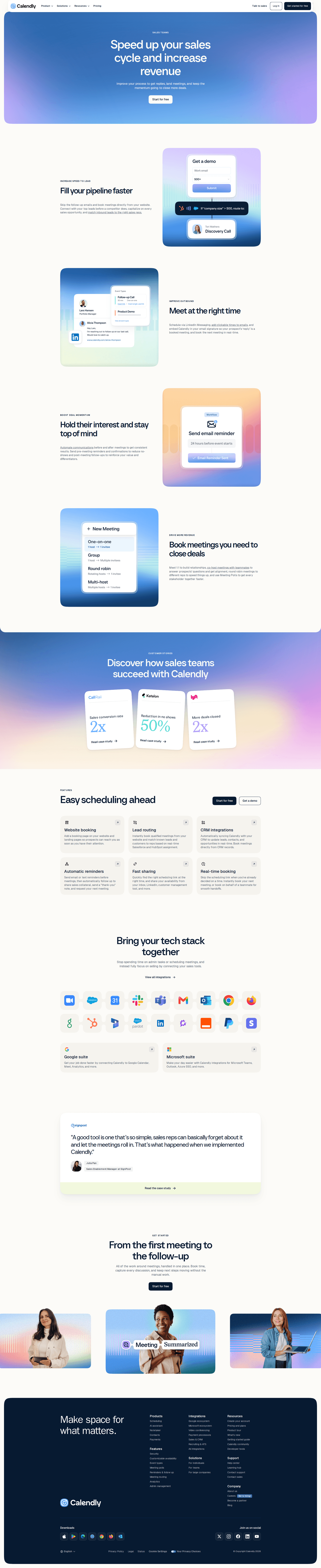 Calendly homepage