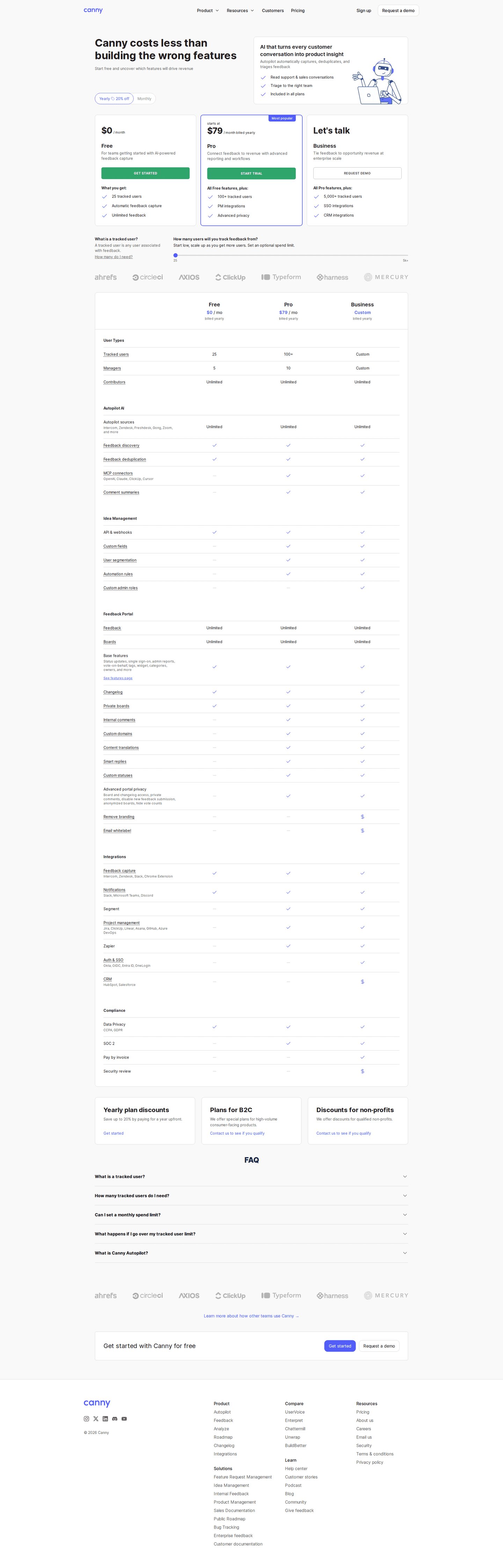 Canny homepage