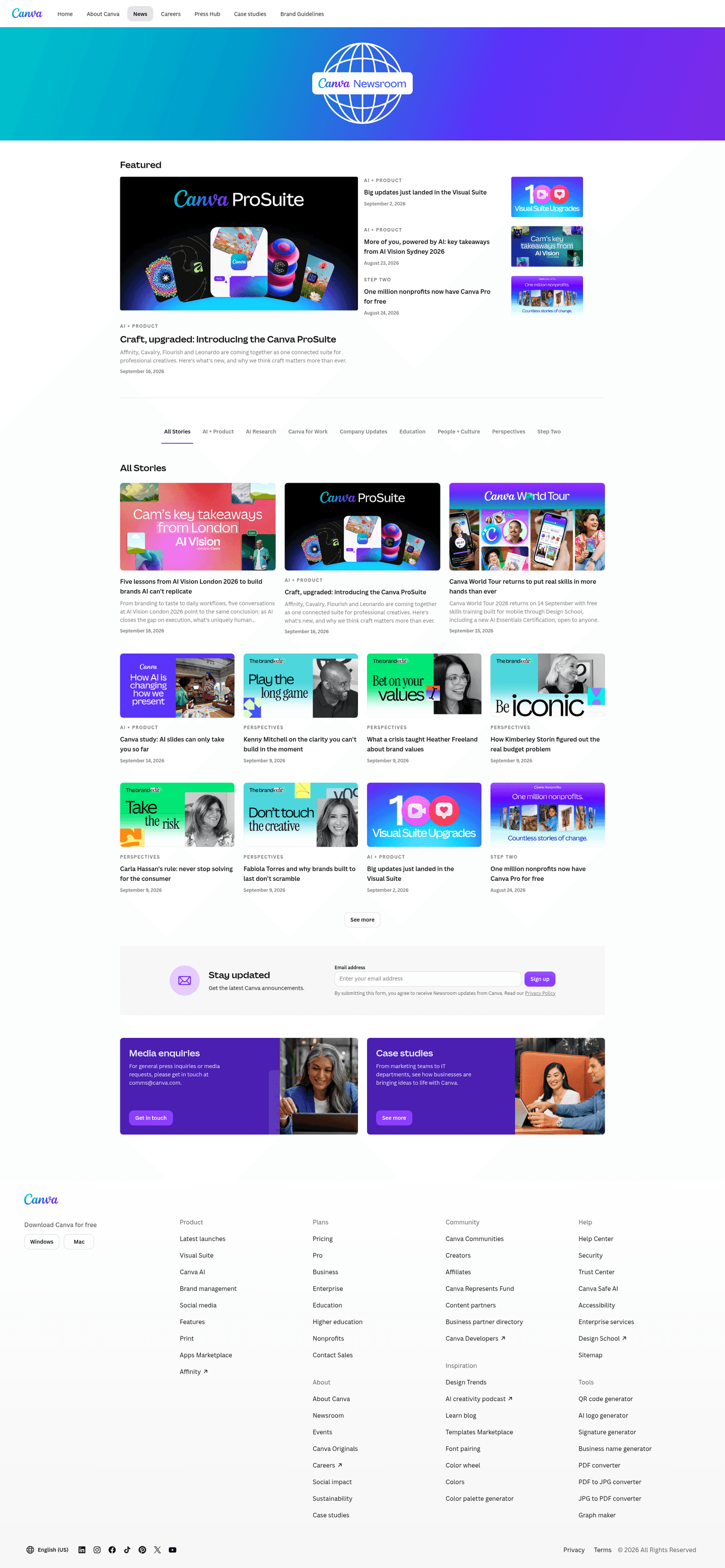 Canva press page