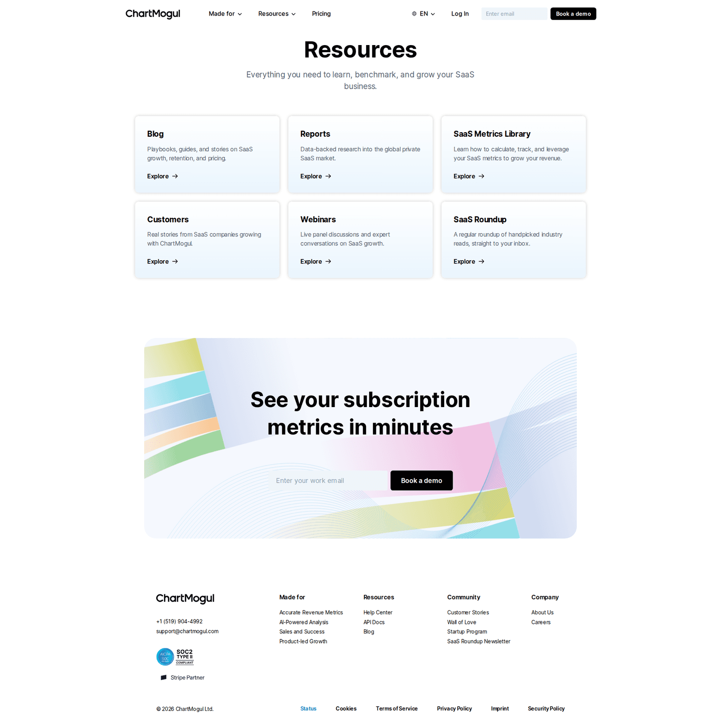 ChartMogul resources page