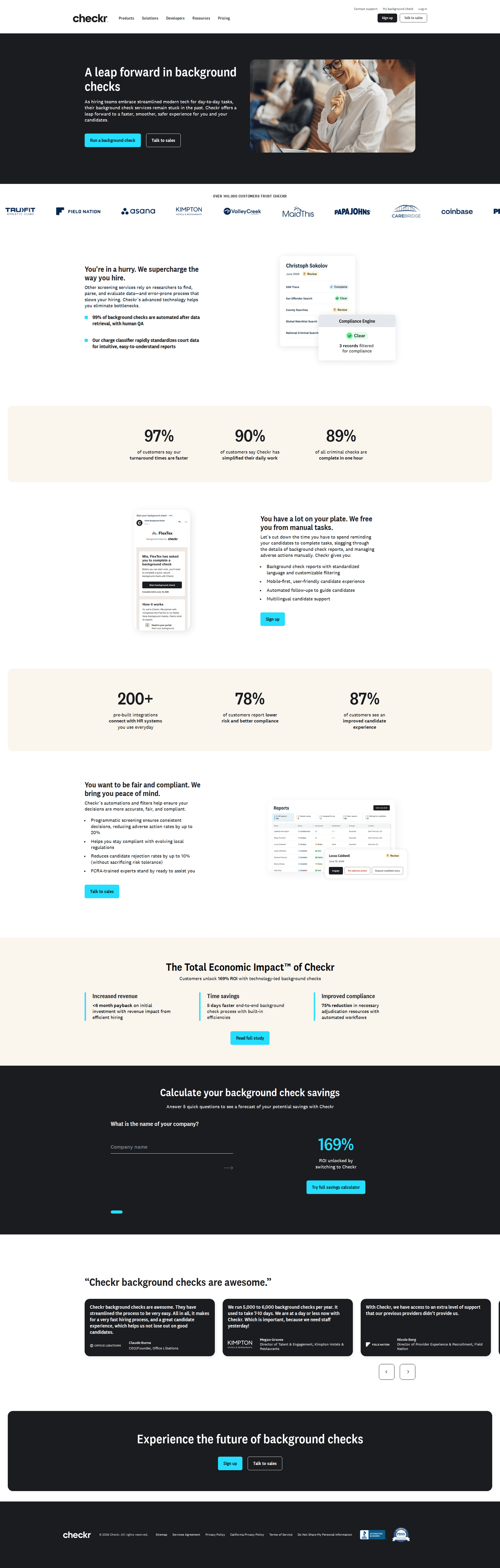 Checkr homepage