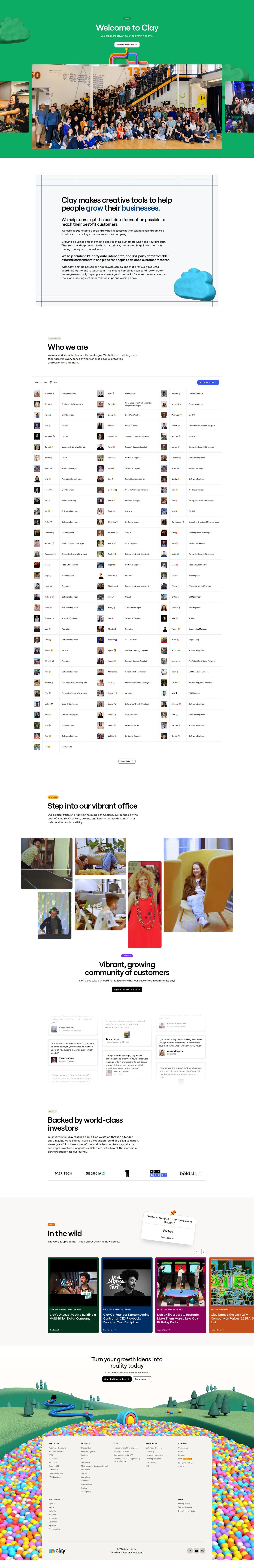 Clay homepage