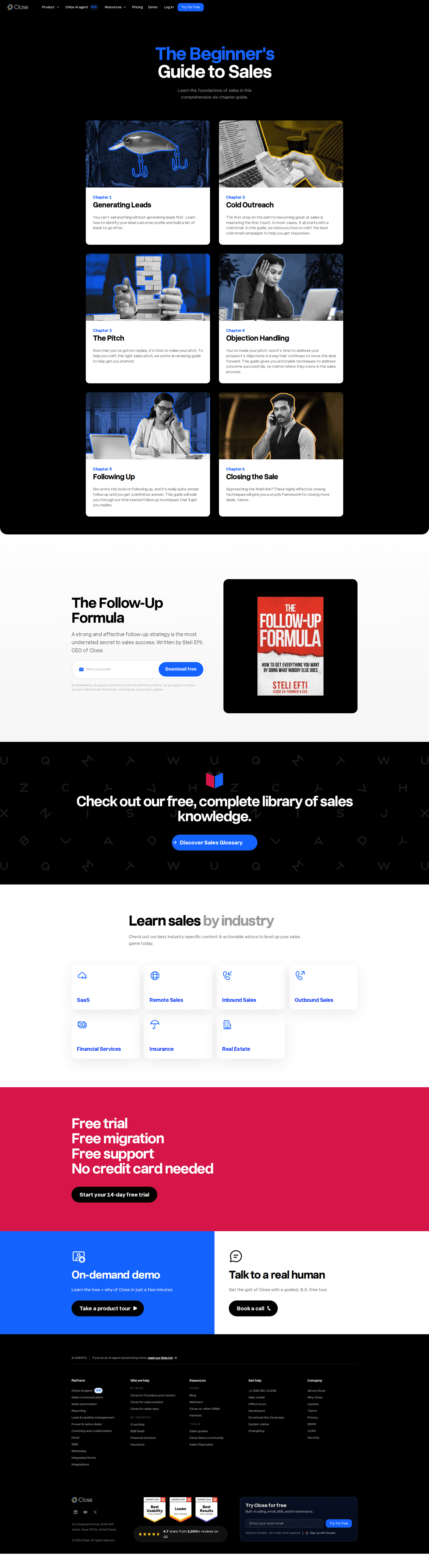 Close SEO landing page