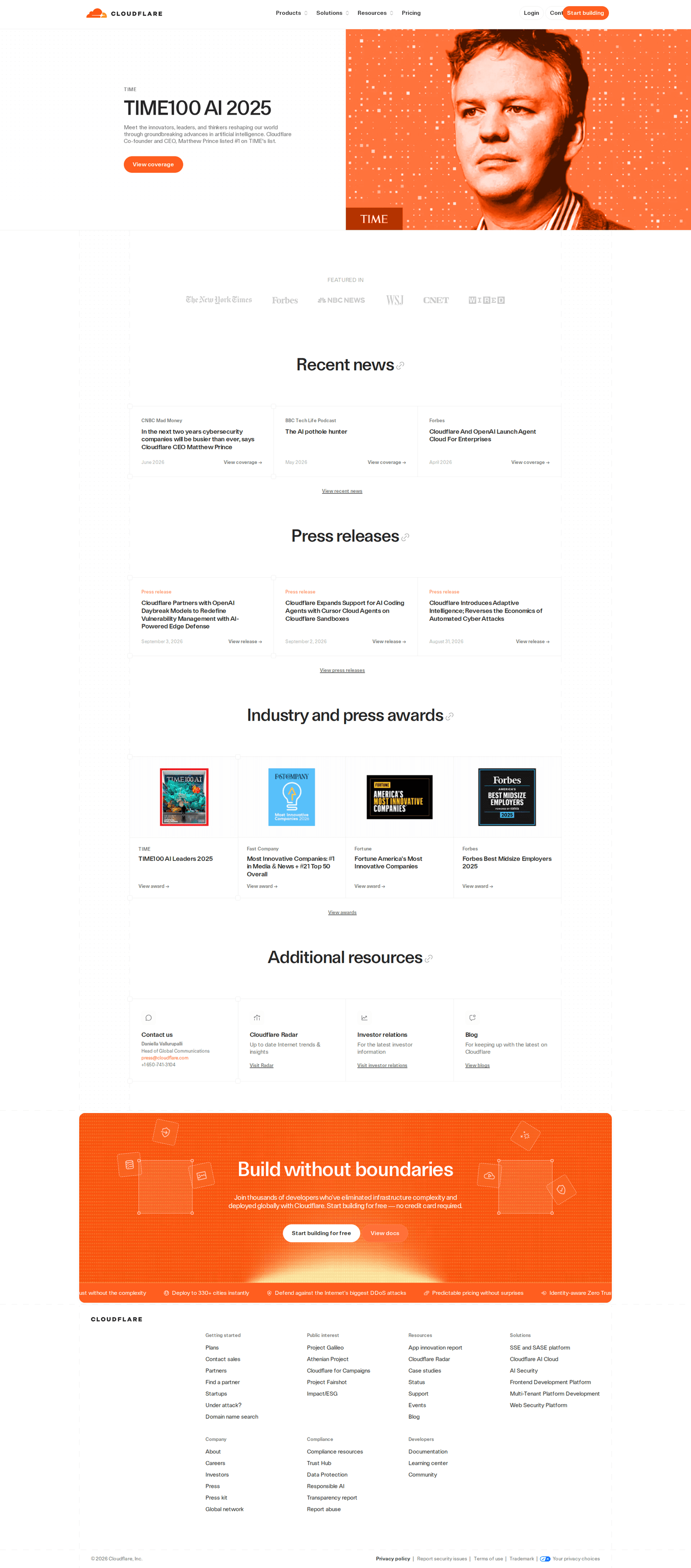Cloudflare press page