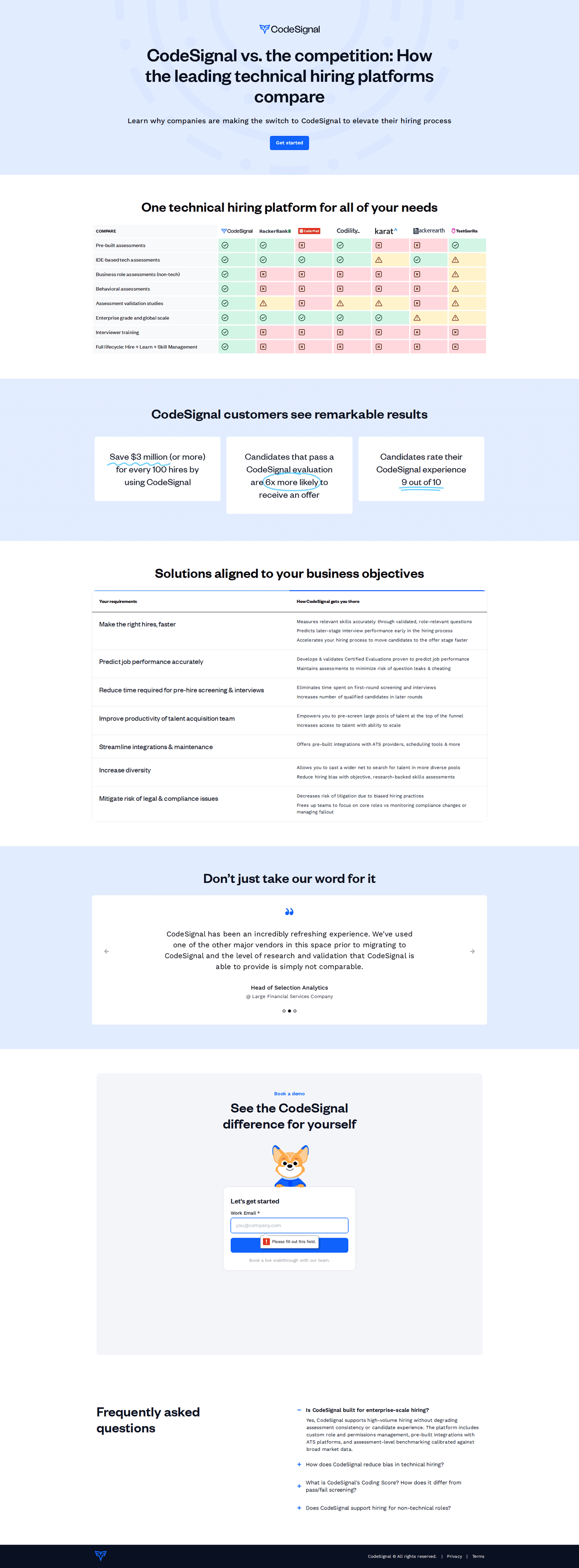 CodeSignal comparison page