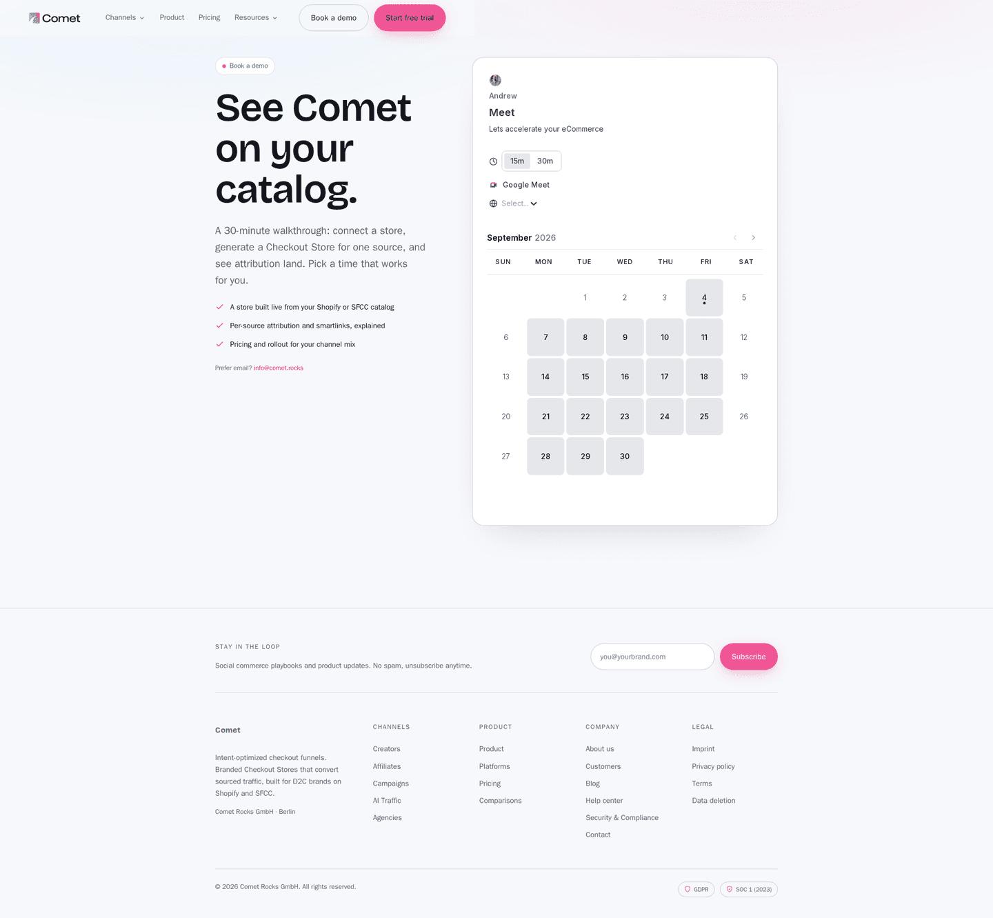 Comet Rocks homepage