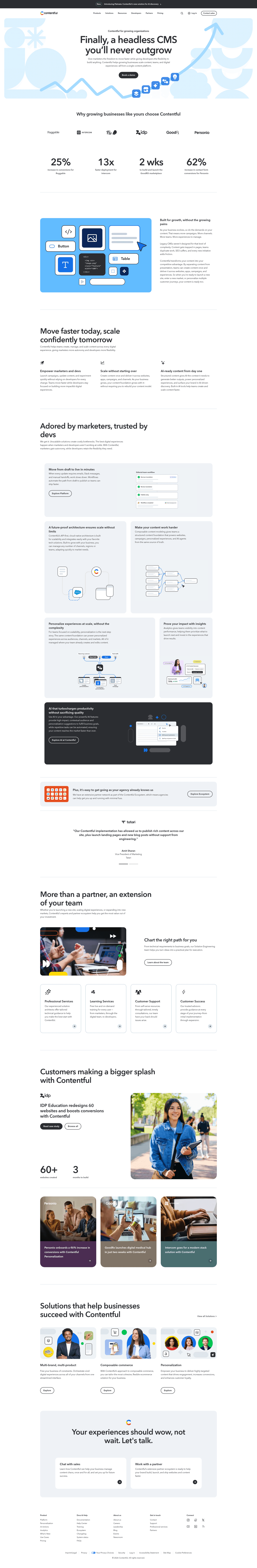 Contentful homepage