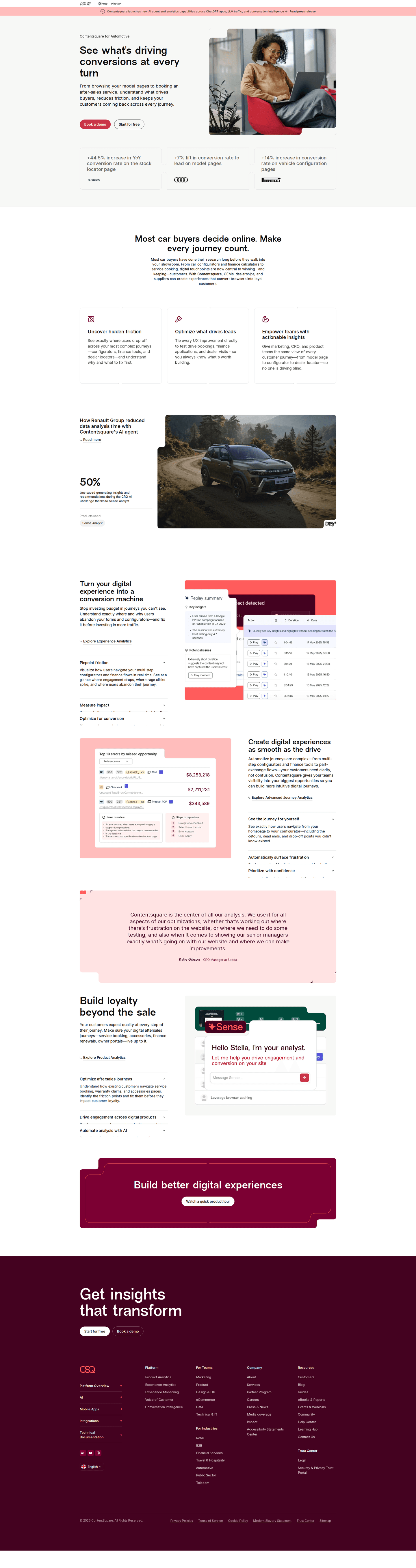 Contentsquare industry page