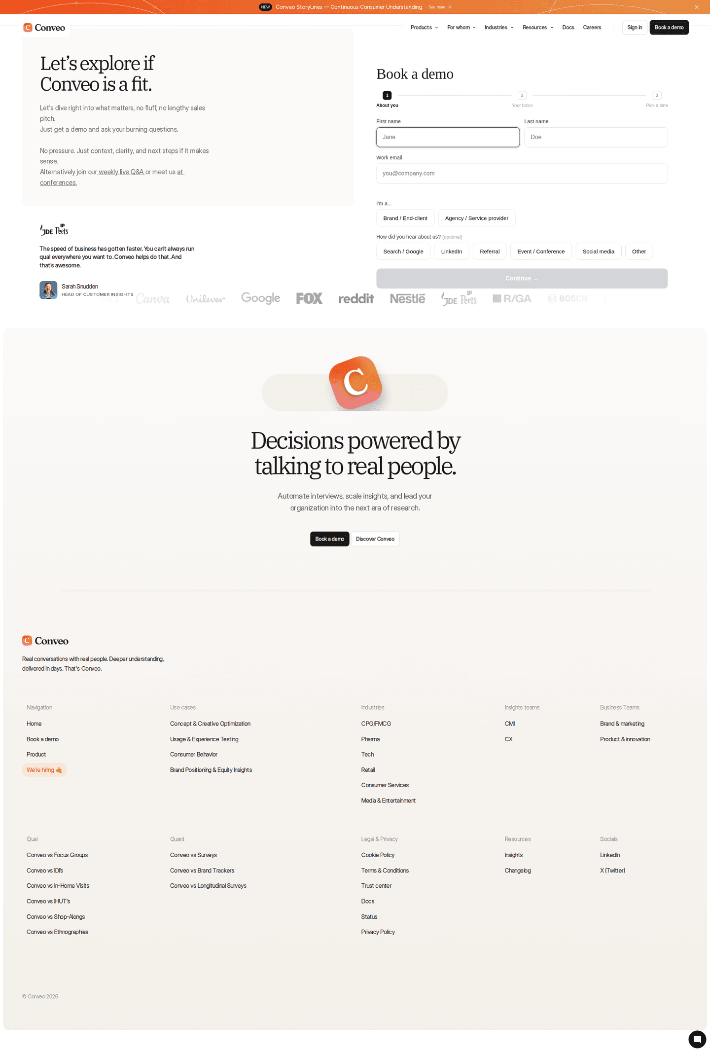 Conveo homepage