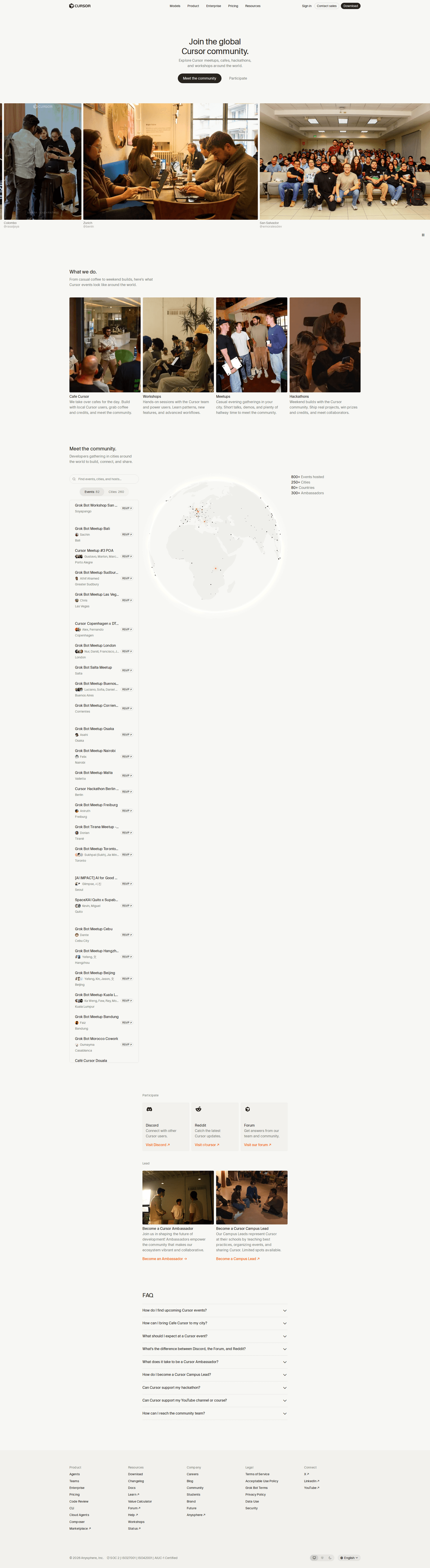 Cursor community page