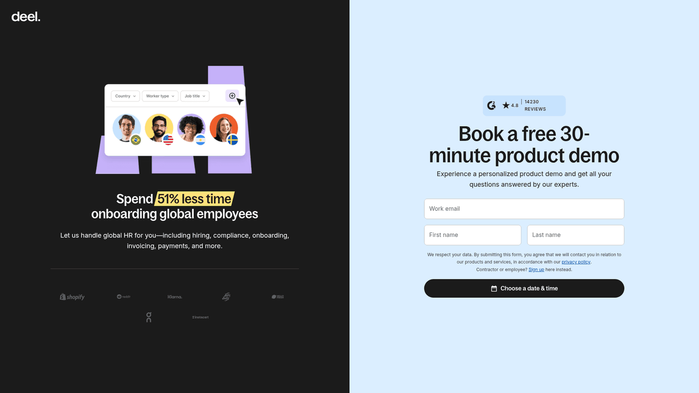 Deel homepage