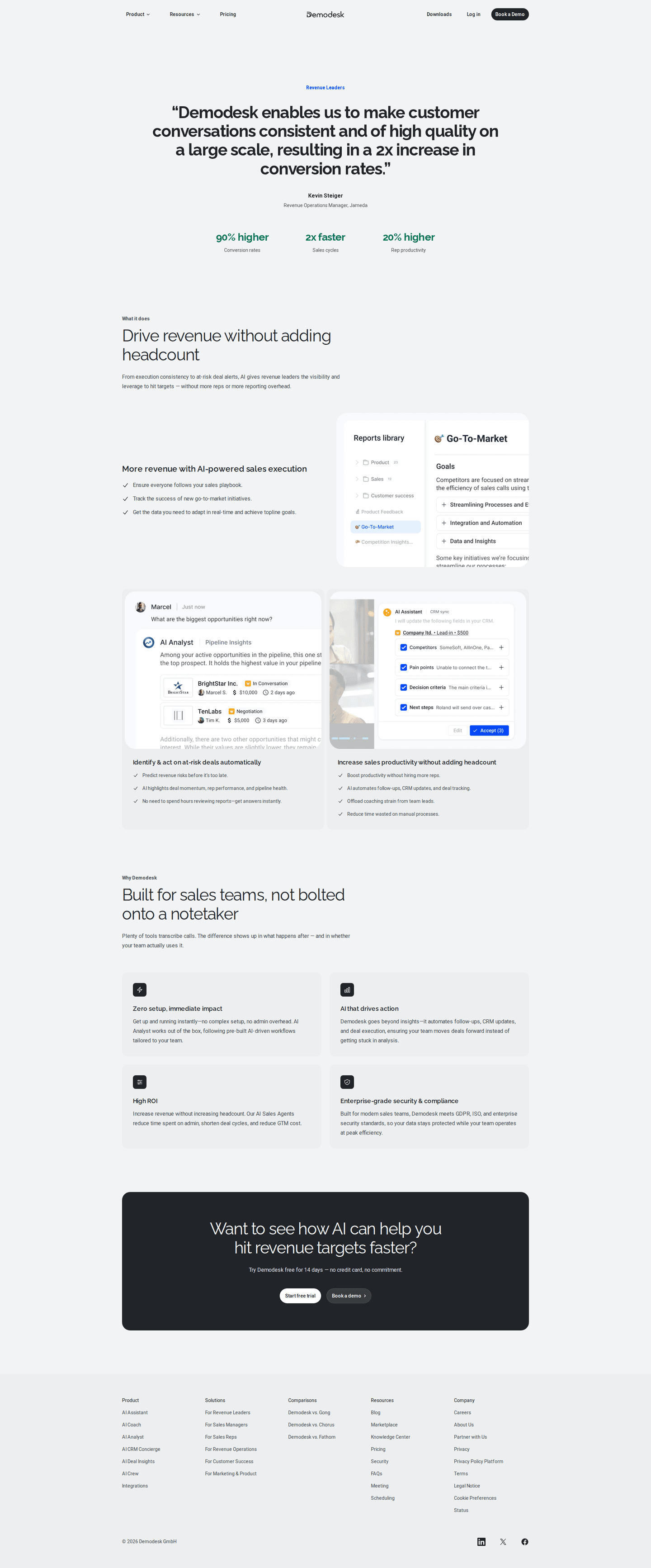 Demodesk persona page