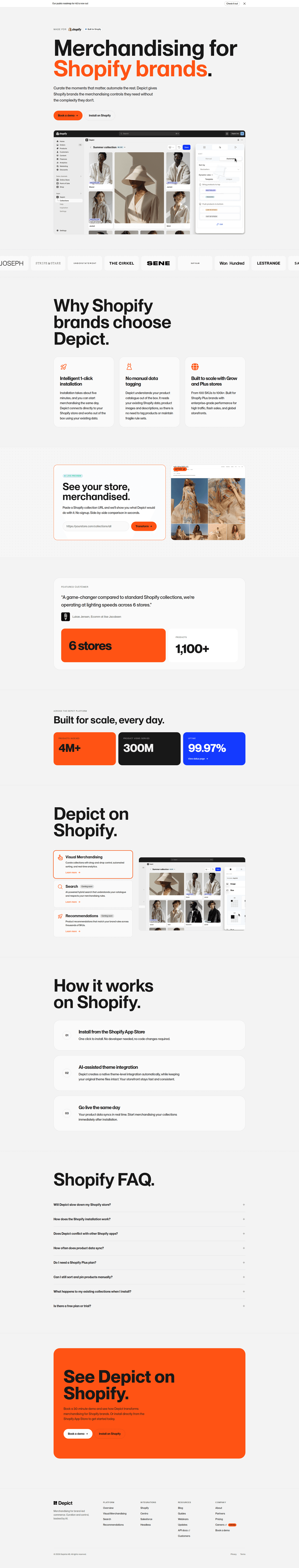 Depict homepage