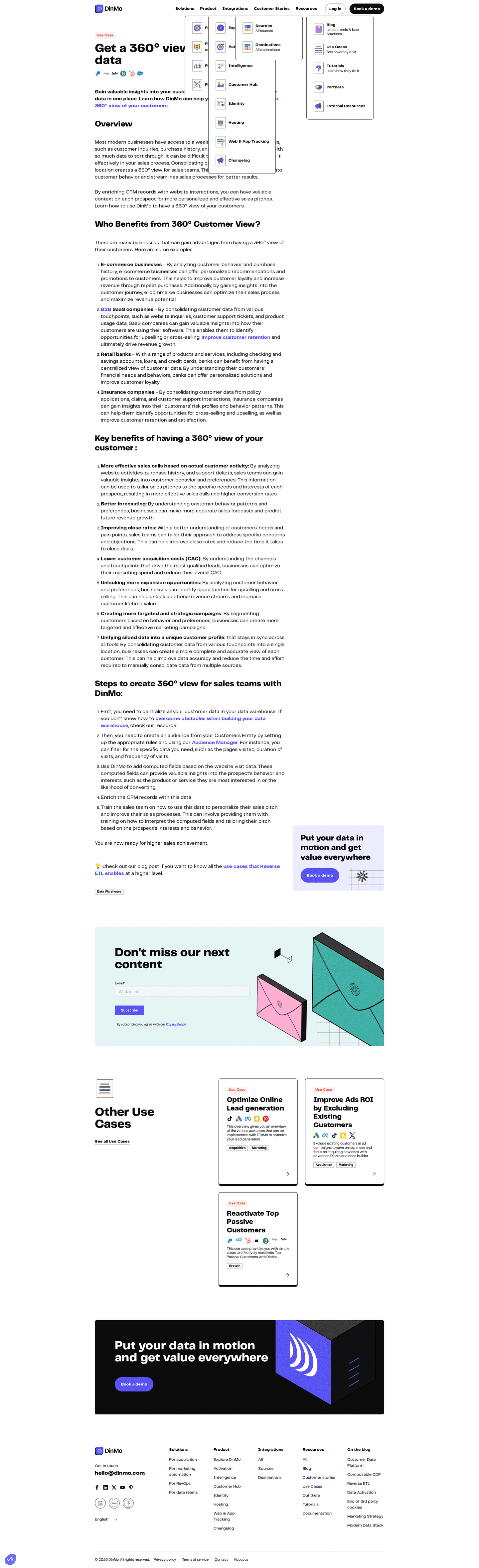 DinMo SEO landing page
