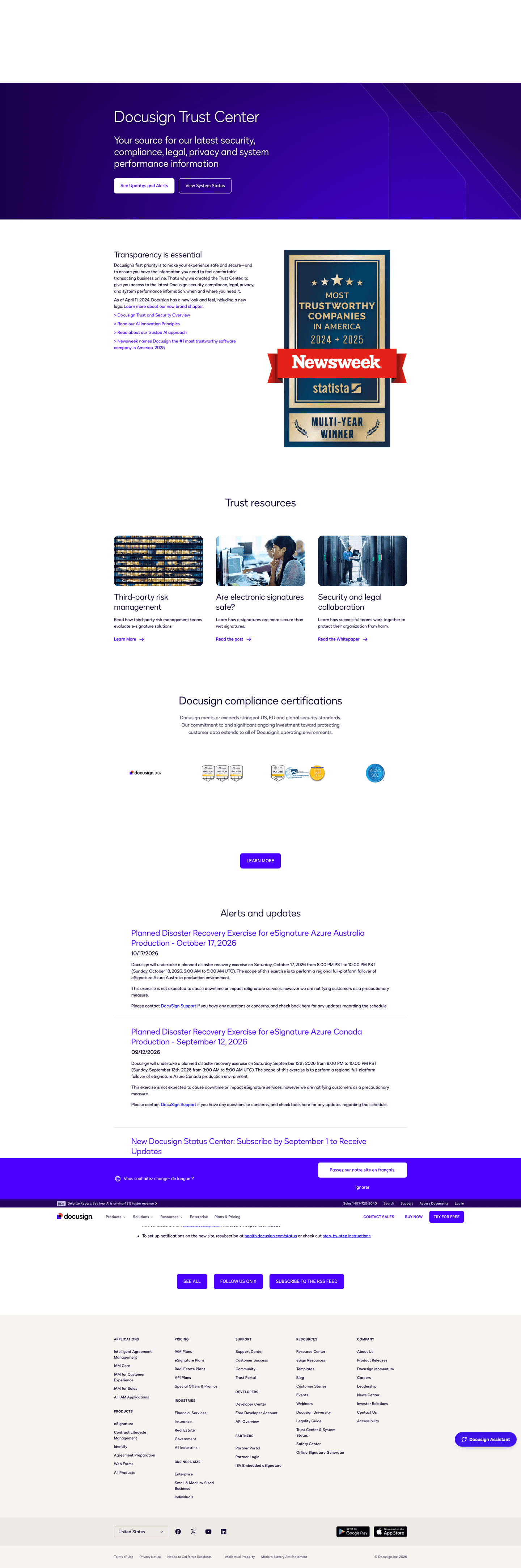 DocuSign security page