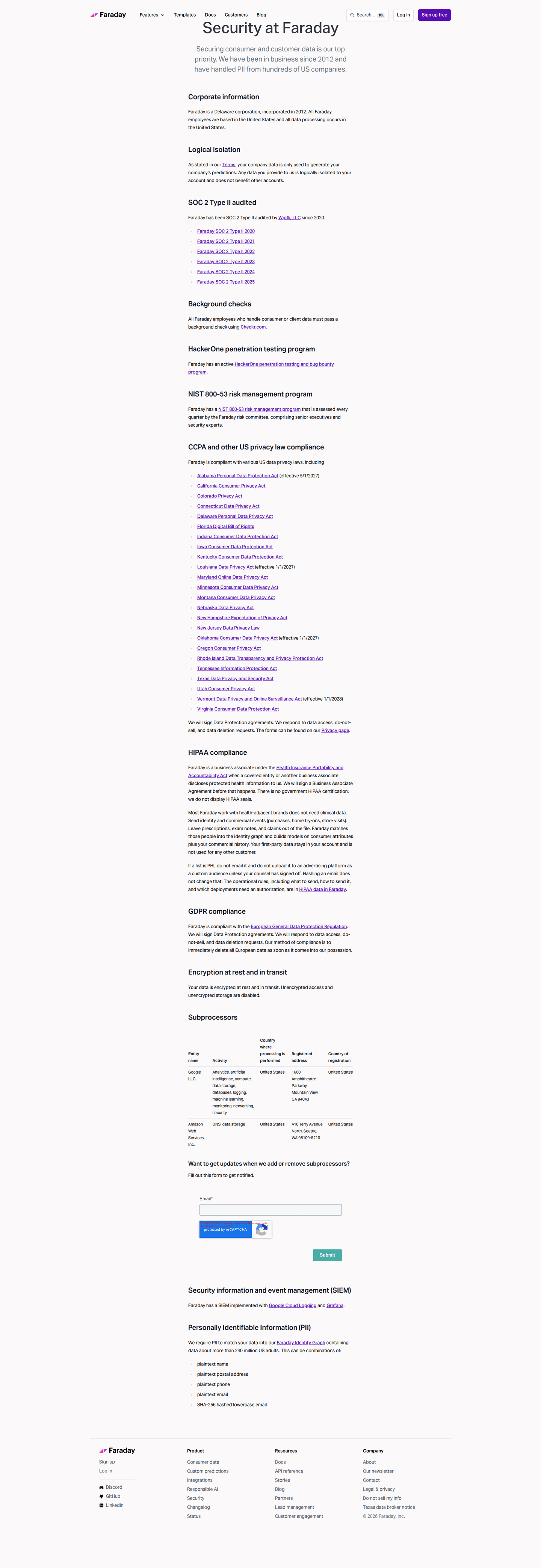 Faraday homepage