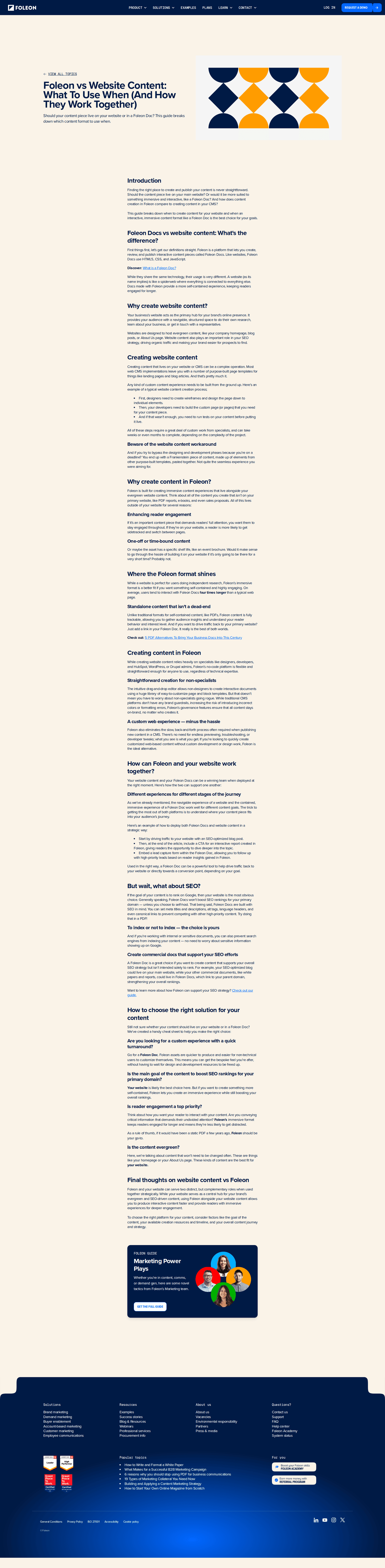 Foleon SEO landing page
