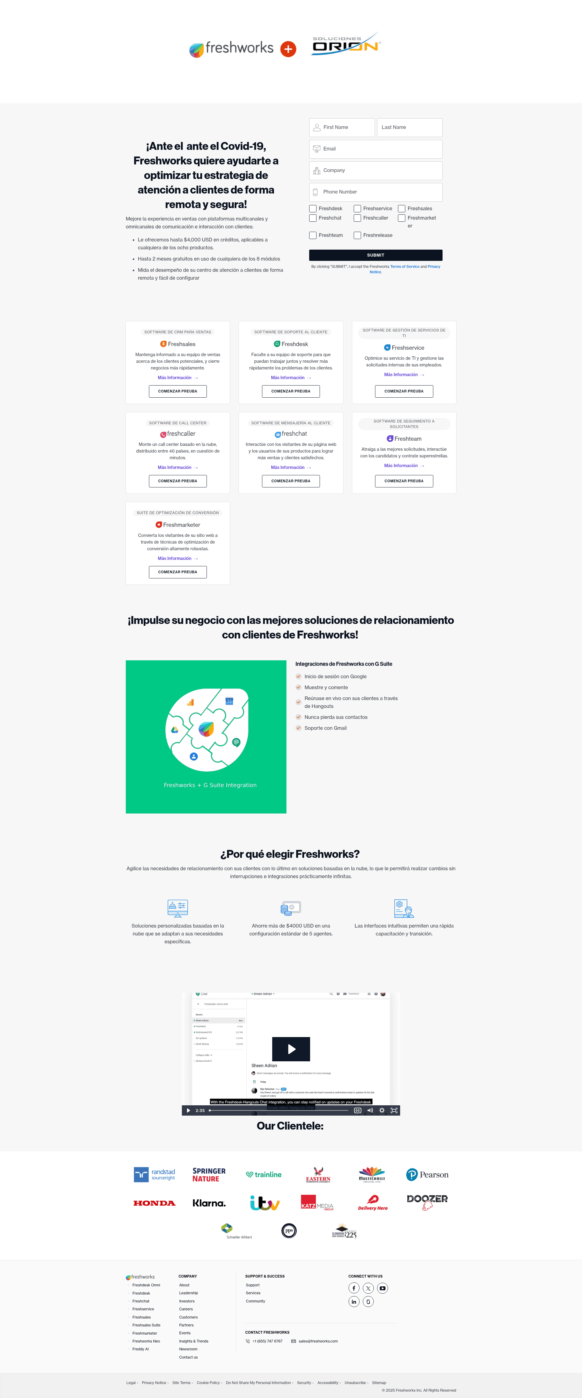 Freshworks PPC landing page