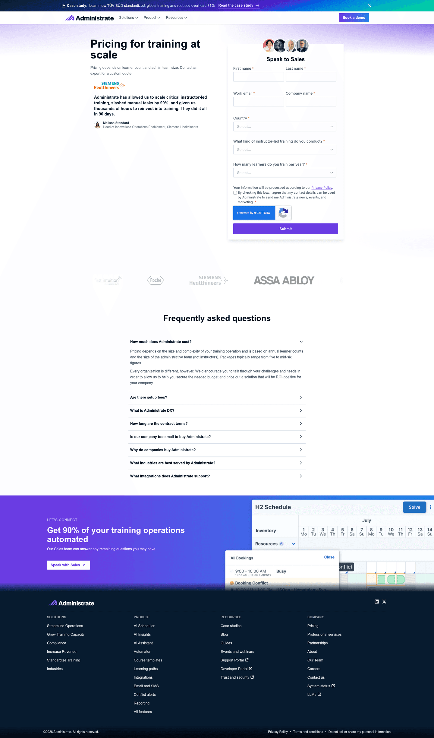 Administrate homepage