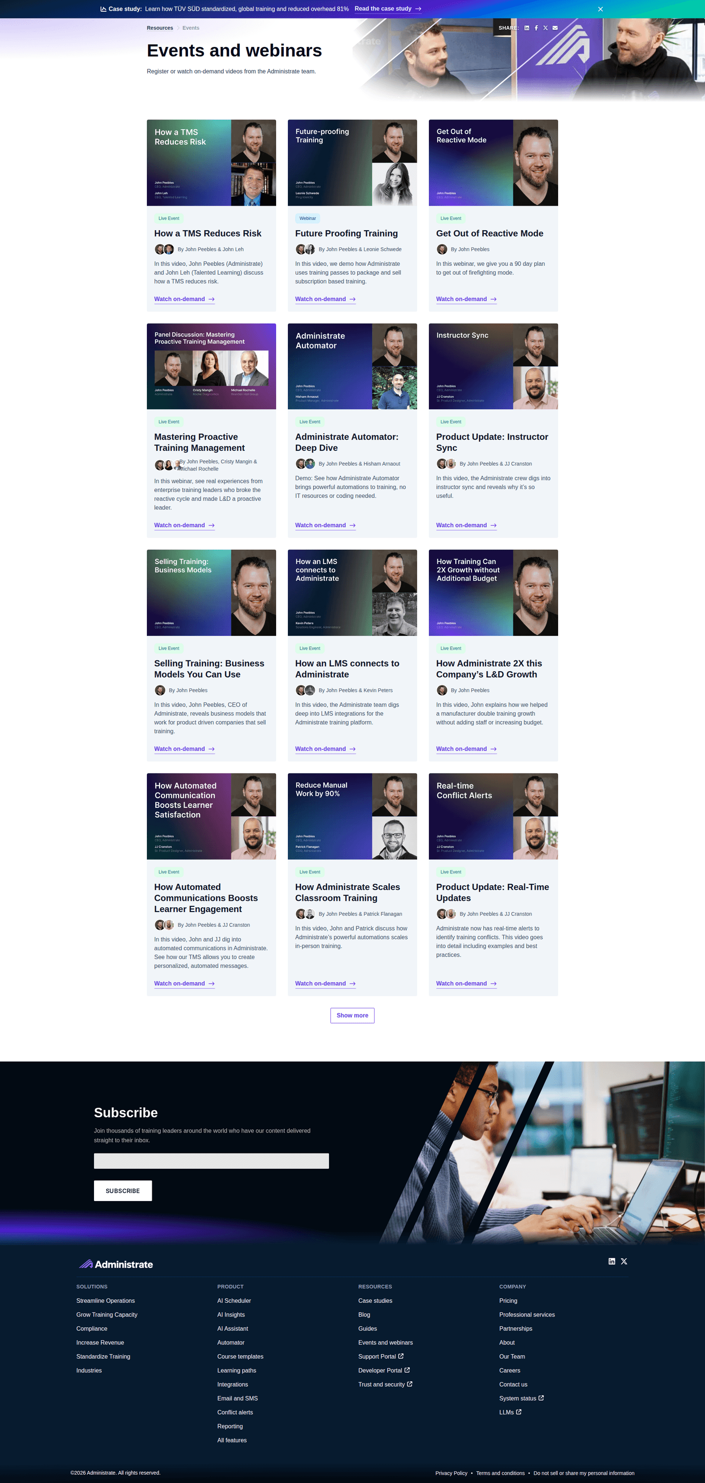 Administrate blog page