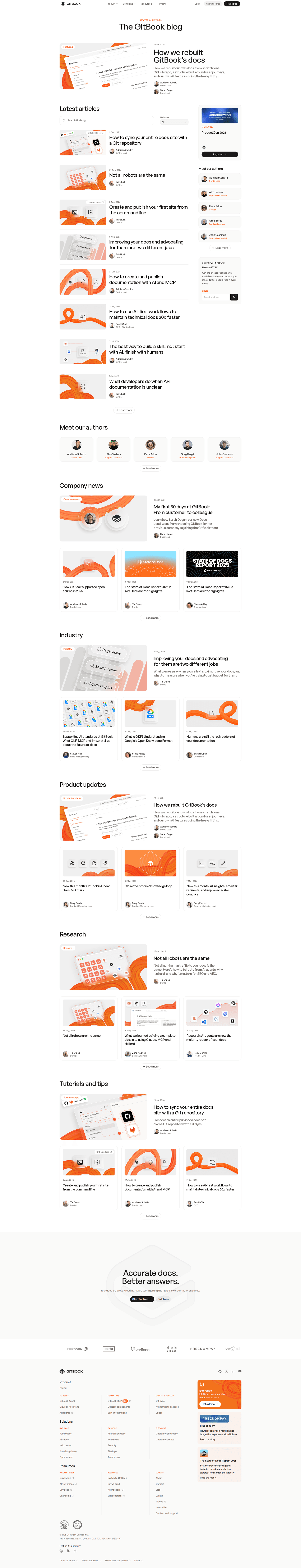 GitBook blog page