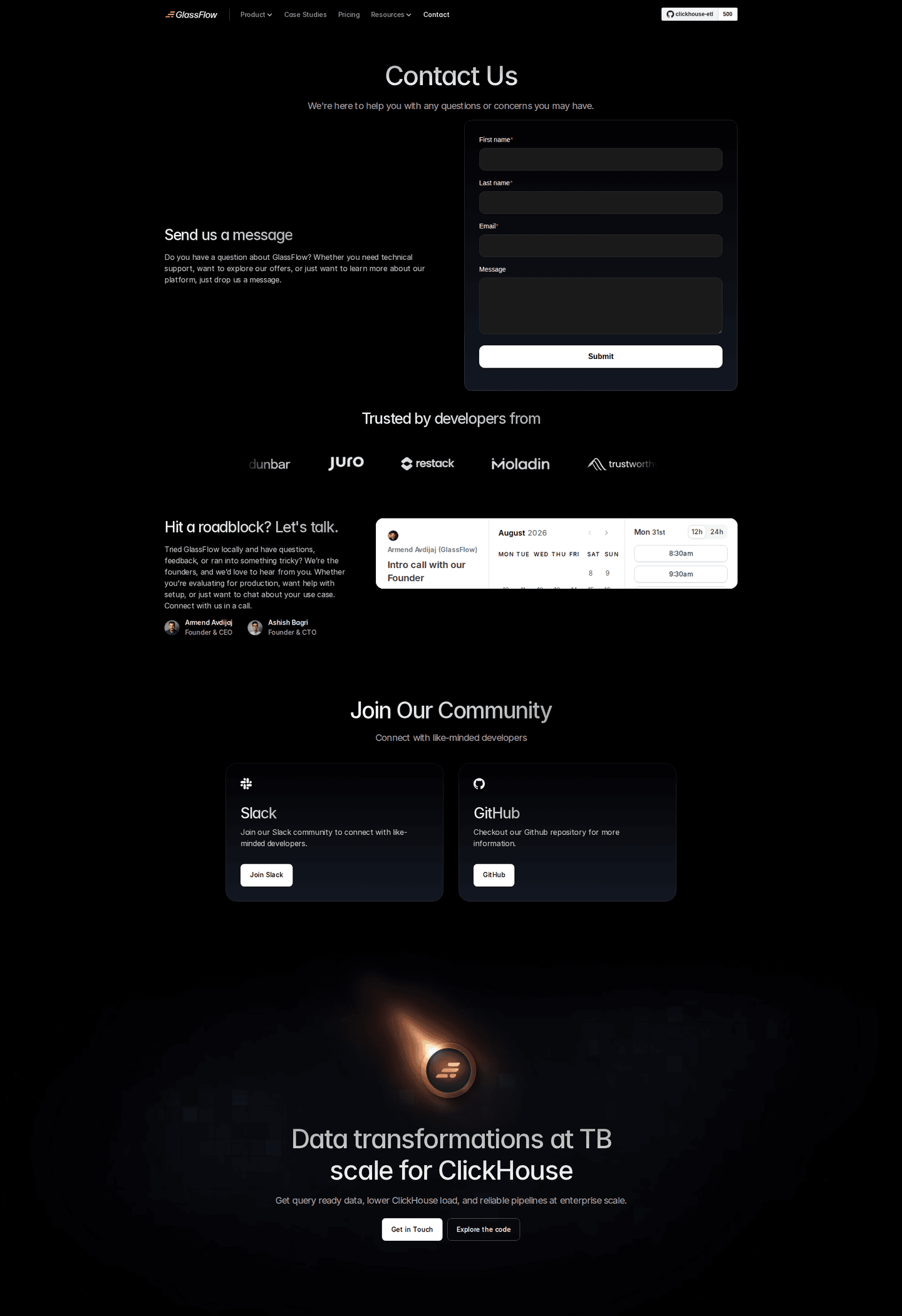 GlassFlow homepage