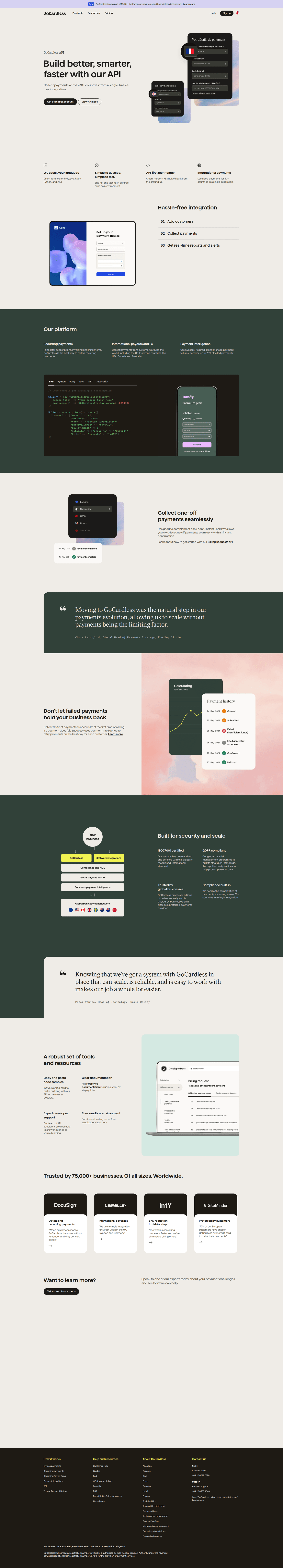 GoCardless developer page