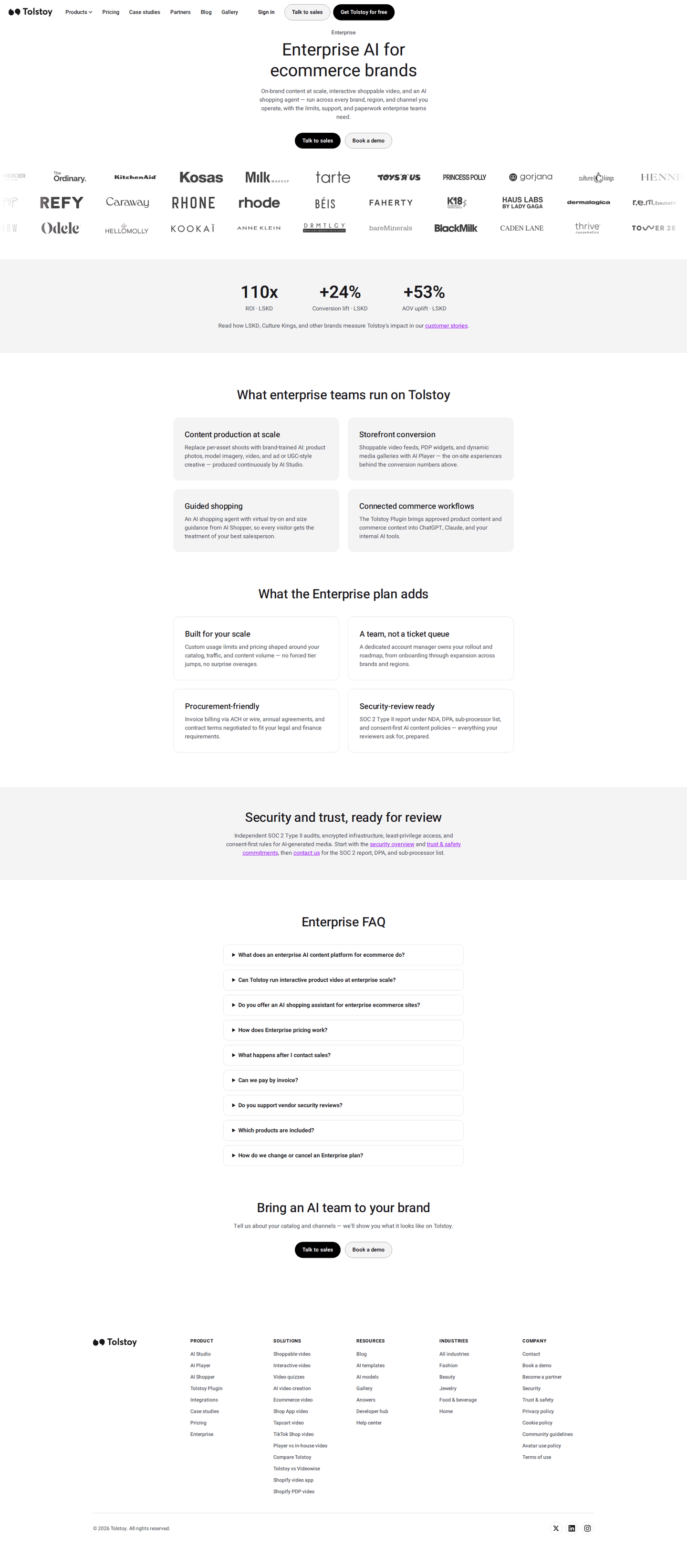 Tolstoy enterprise page