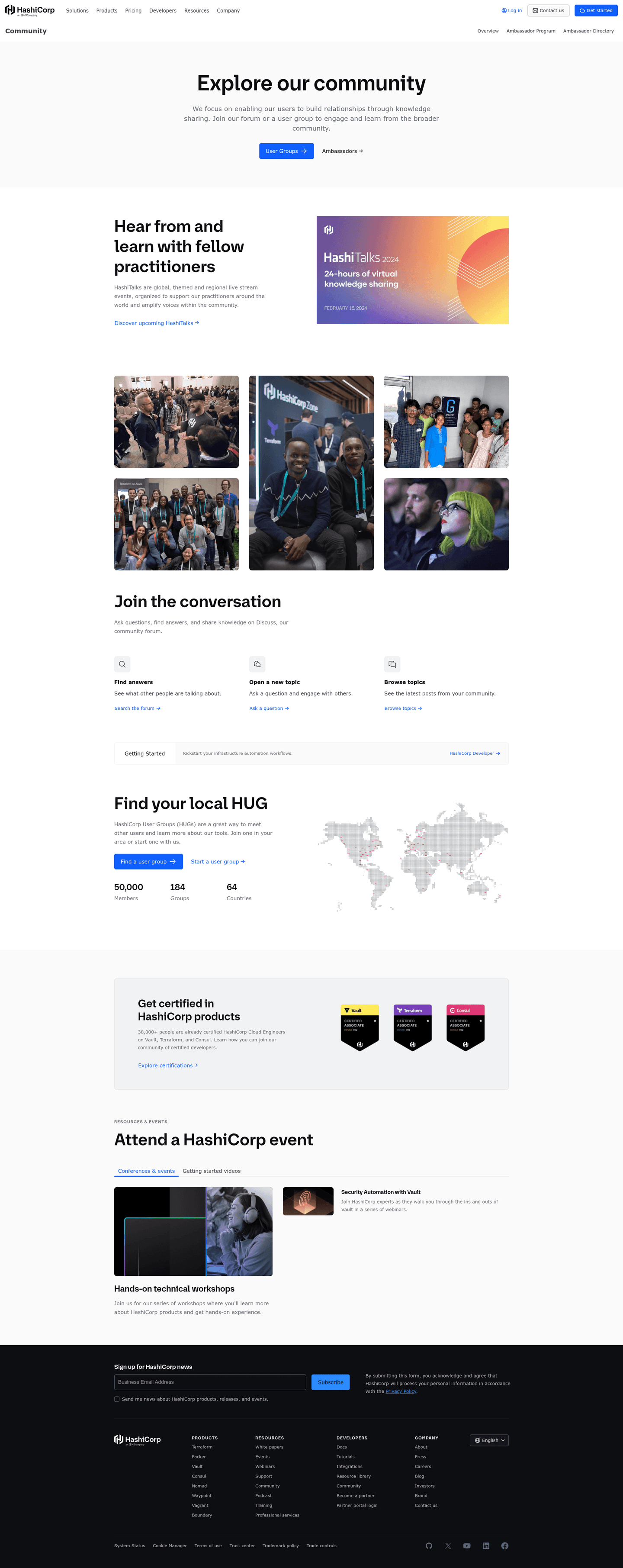 HashiCorp community page
