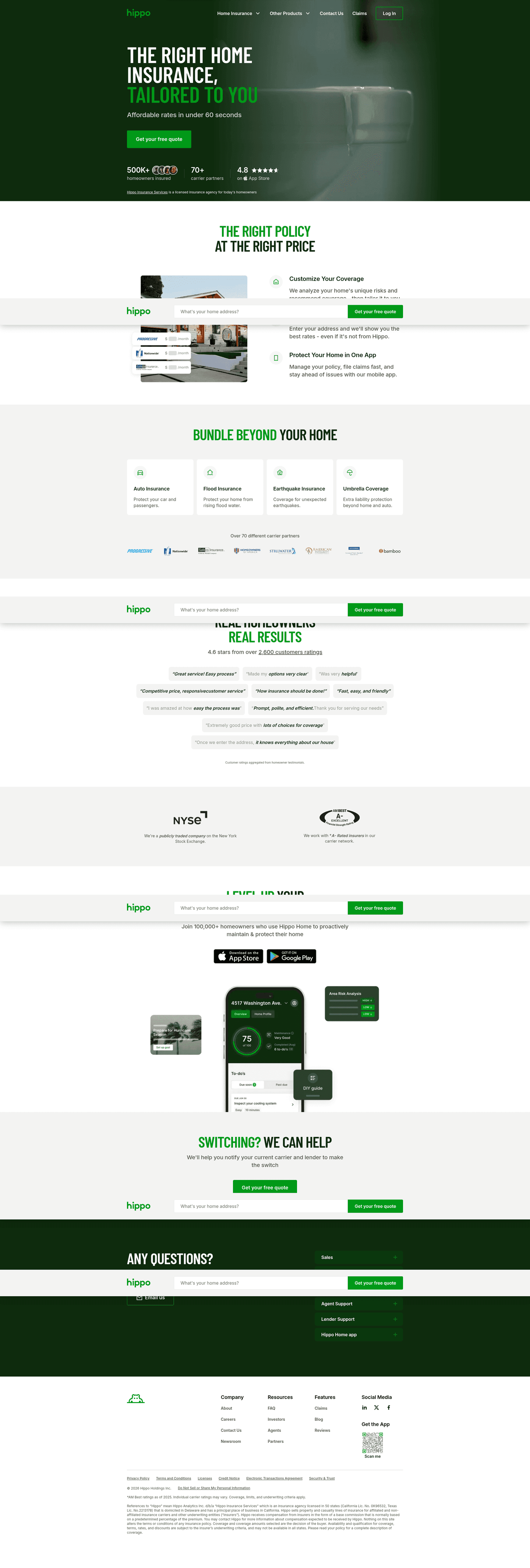 Top InsurTech landing page example
