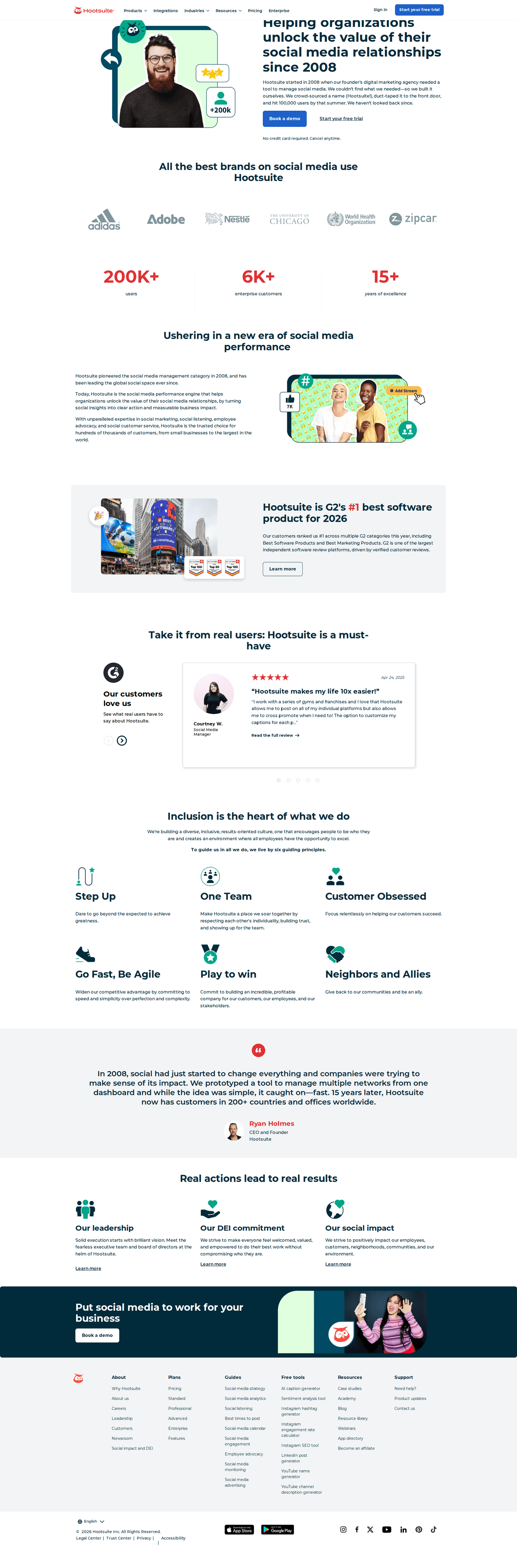 Hootsuite about page