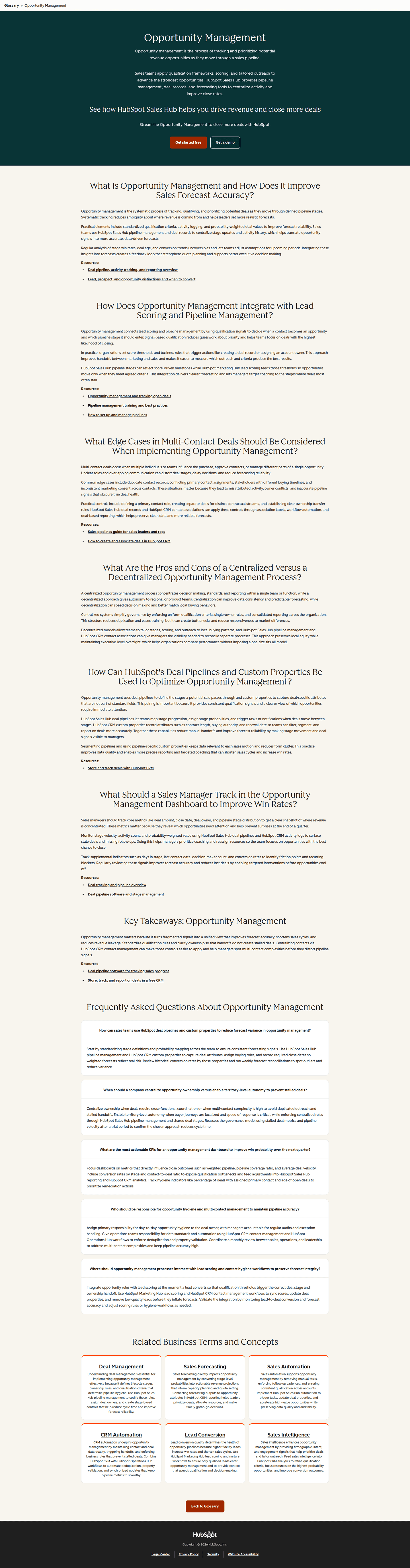 HubSpot glossary page