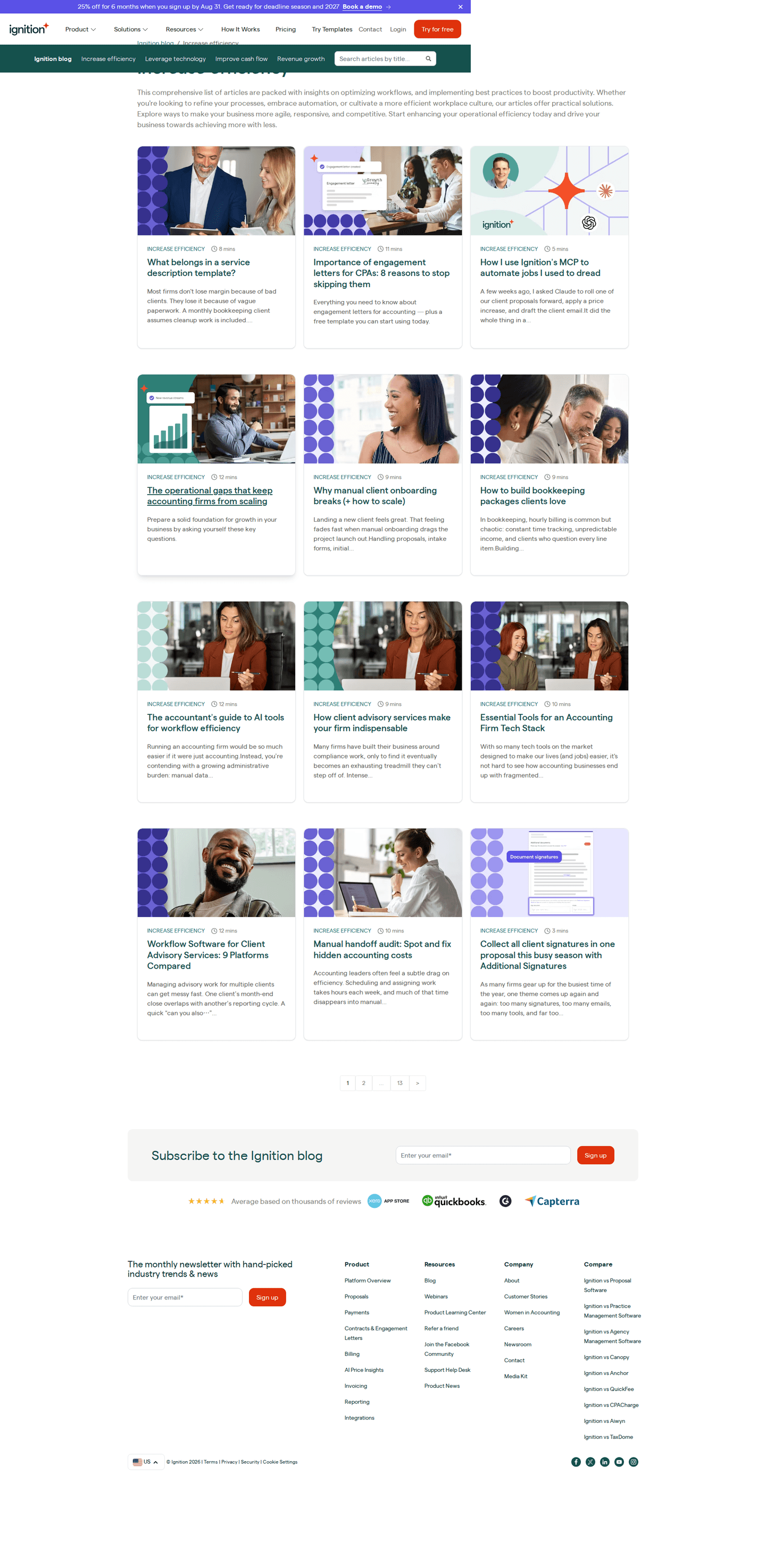 Ignition blog page