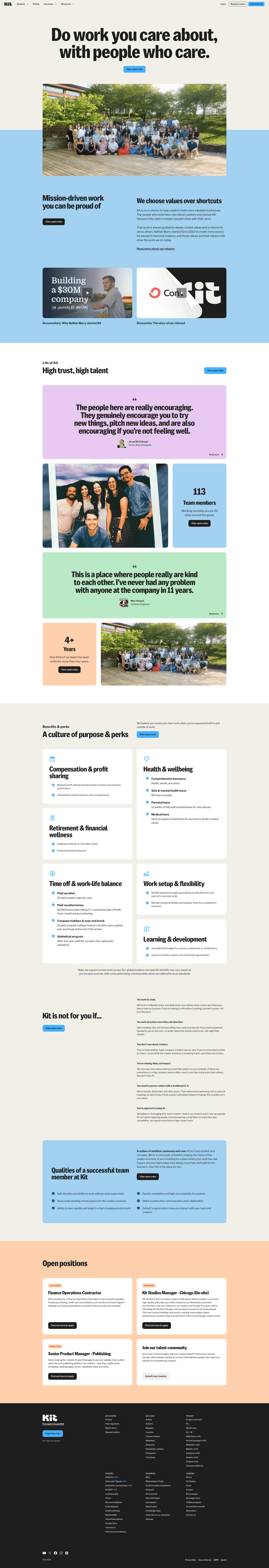 Kit careers page
