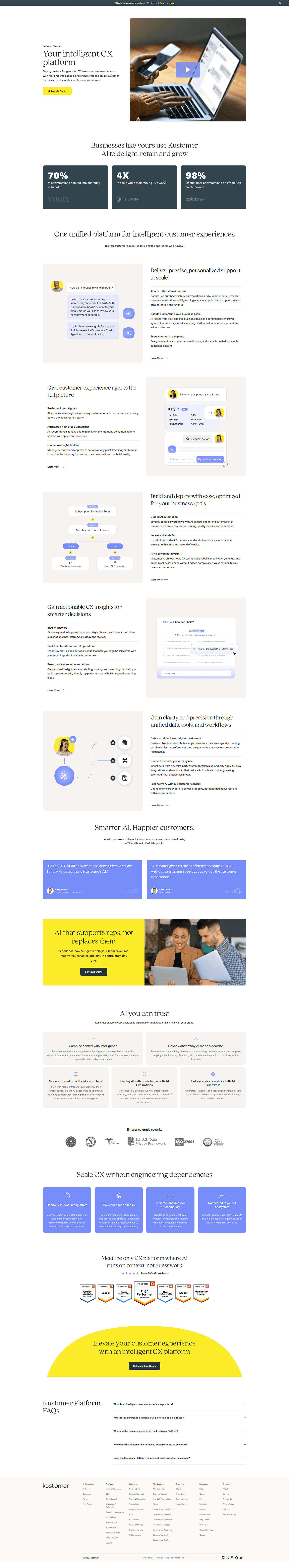 Kustomer feature page