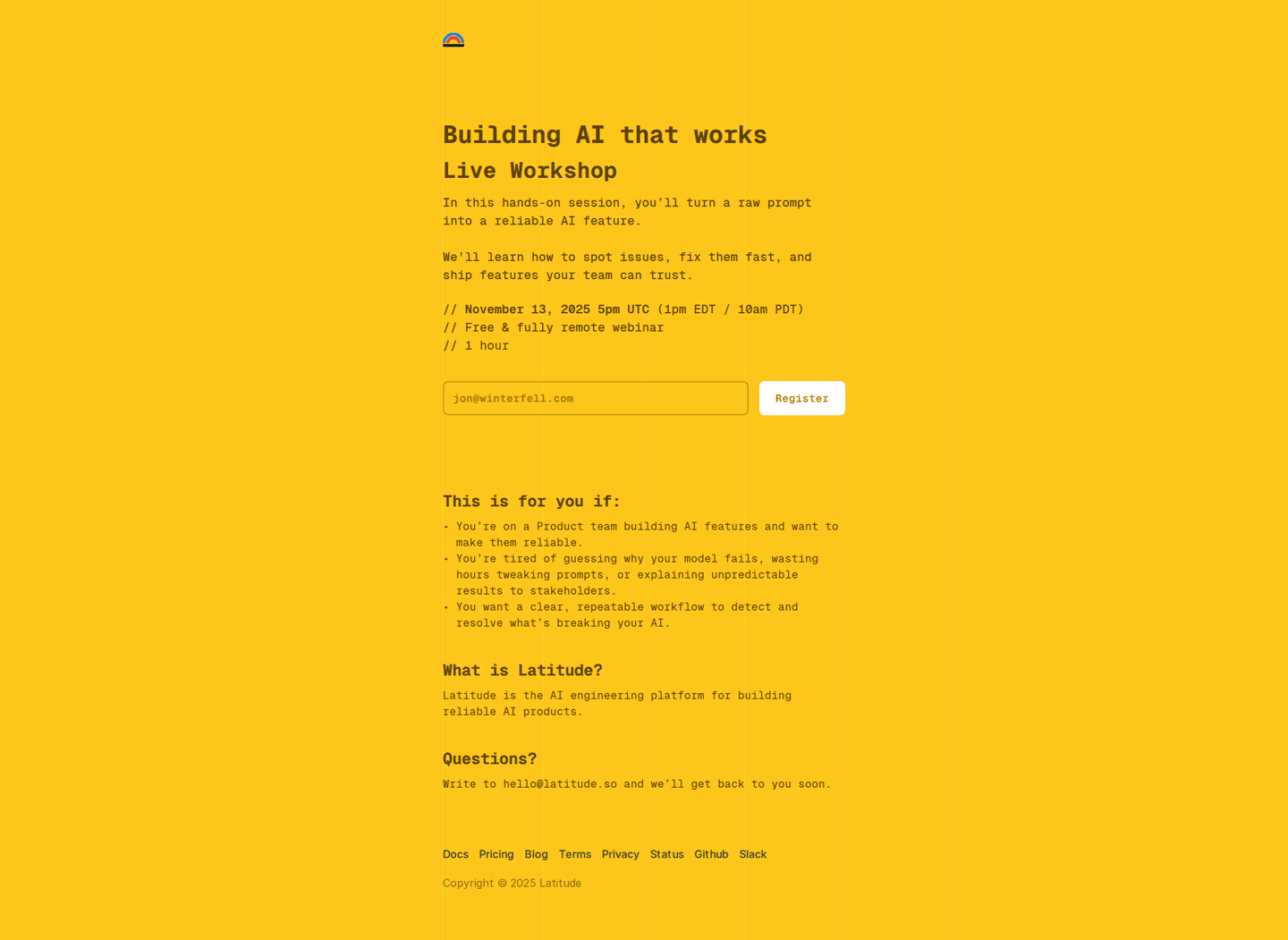 Latitude webinar page