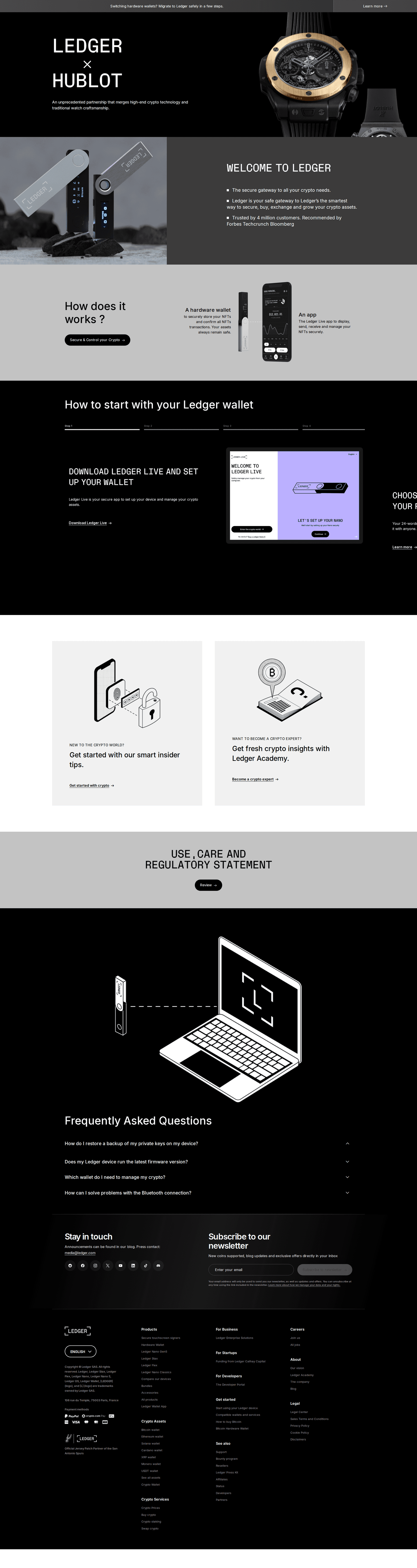 Ledger PPC landing page