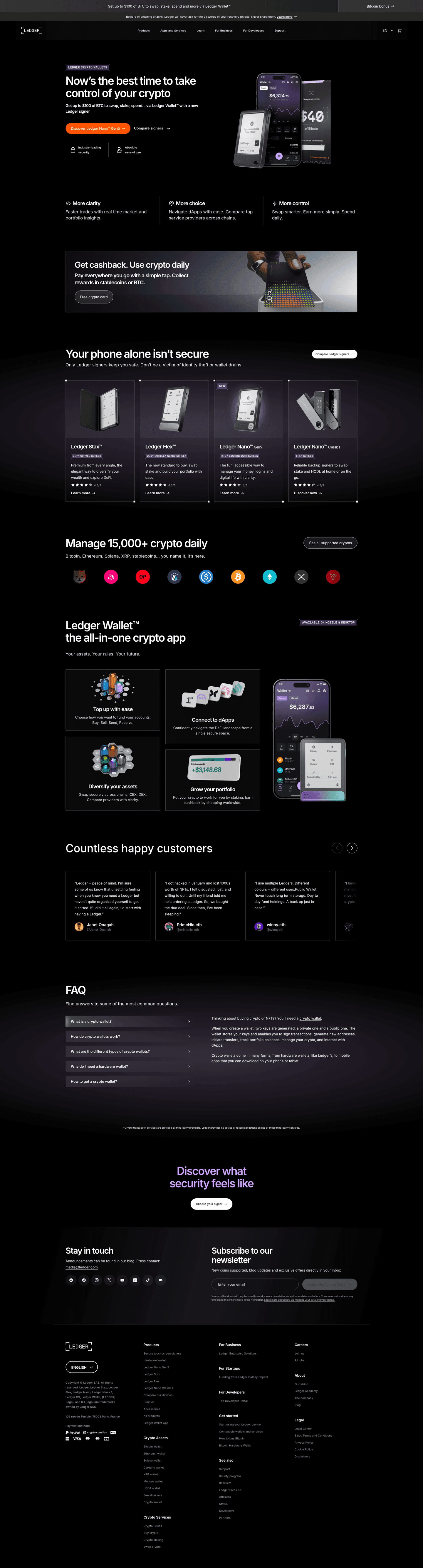 Top Blockchain landing page example