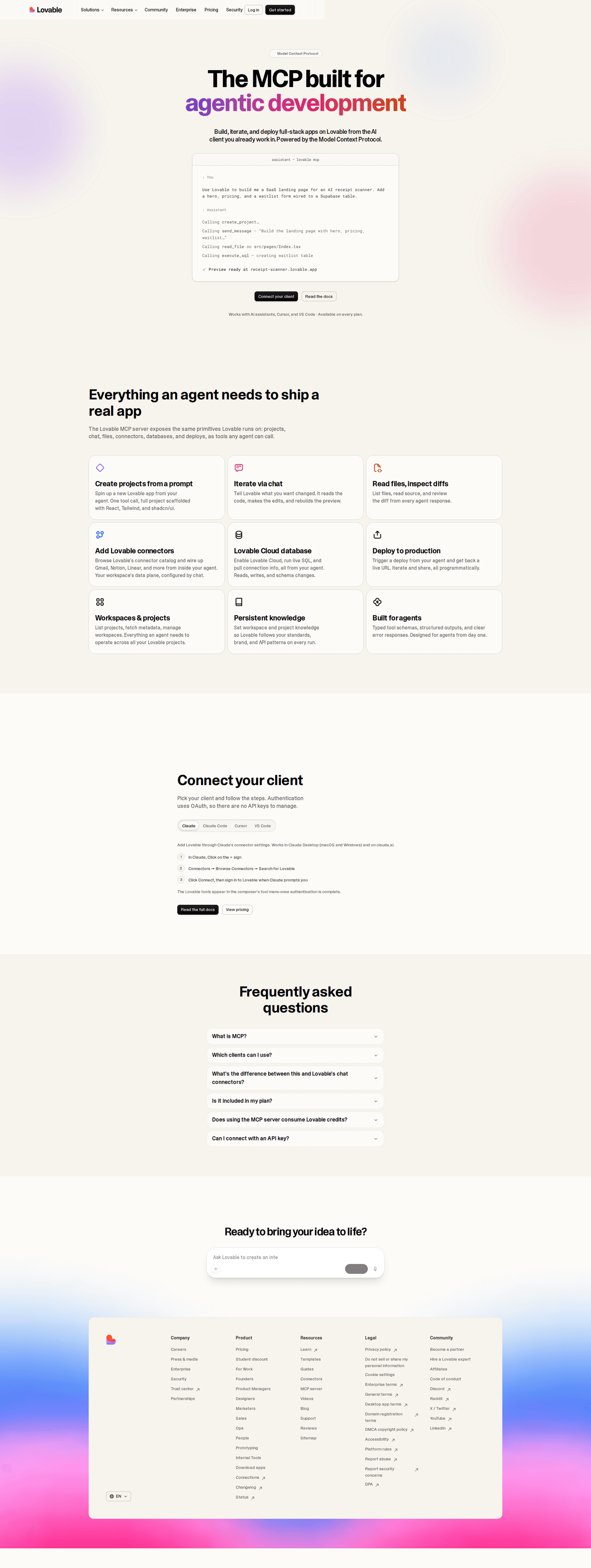 Lovable AI product page