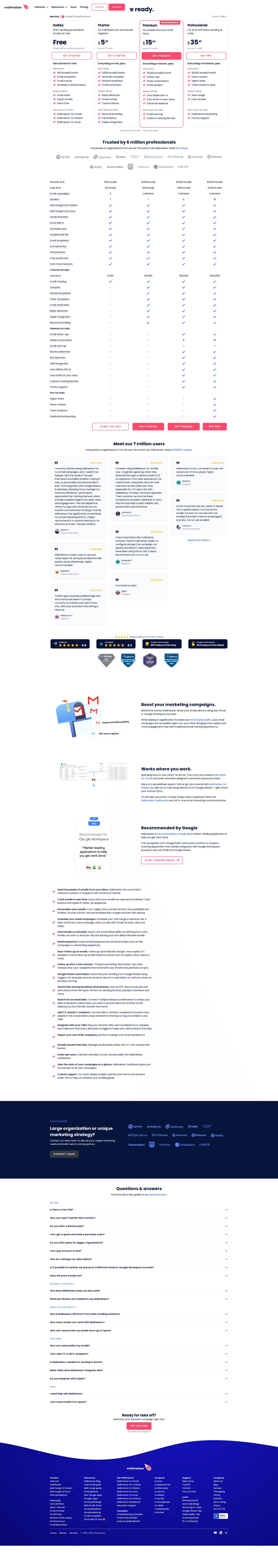 Mailmeteor homepage