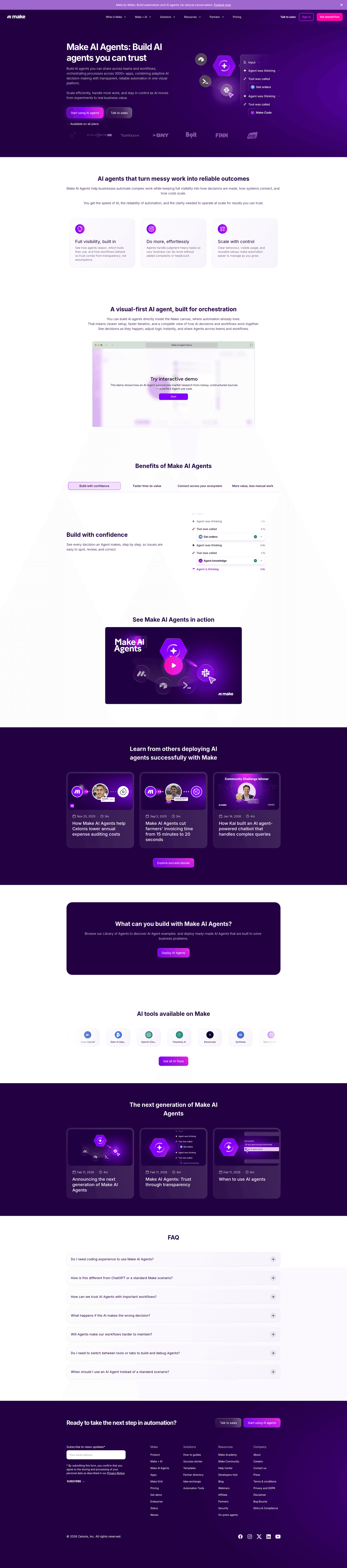 Make AI agent page