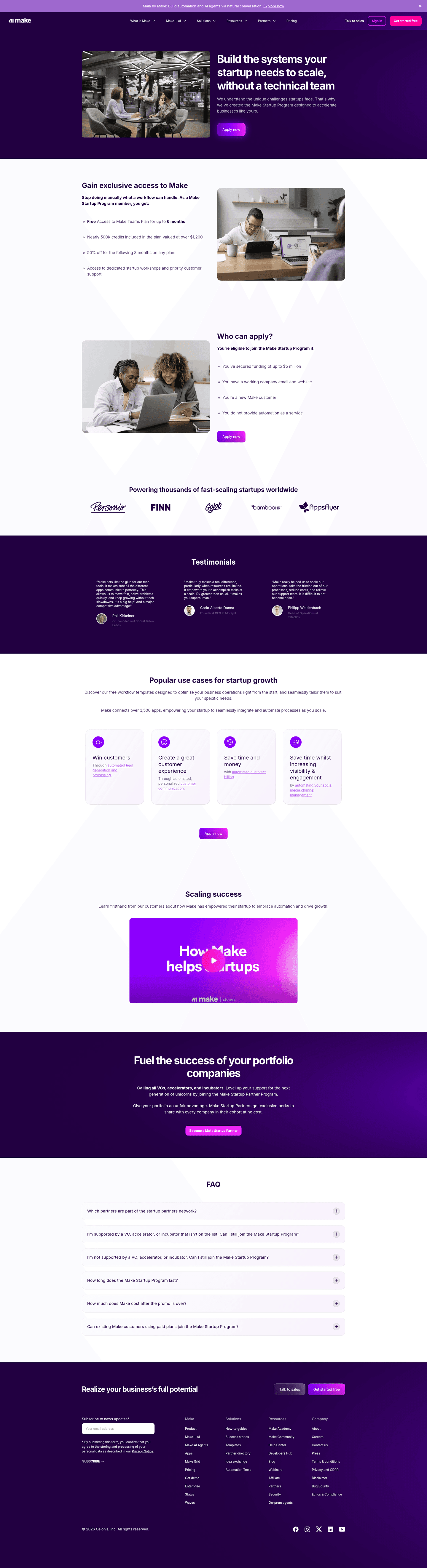Make startup program page